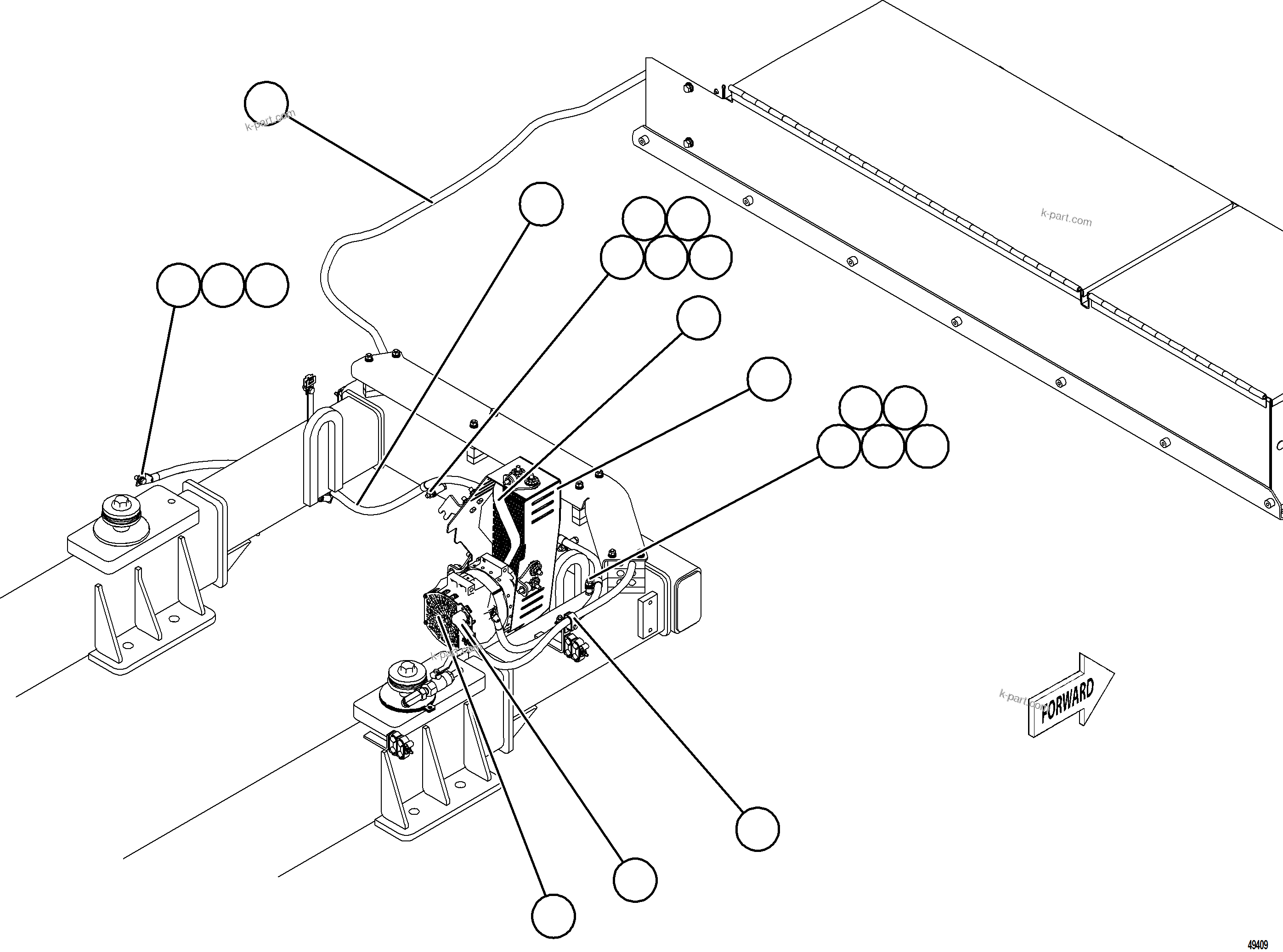Komatsu parts book diagram for AFE92-D 980E-5SE S/N A60019  KMMP: BATTERY CHARGING ALTERNATOR WIRING