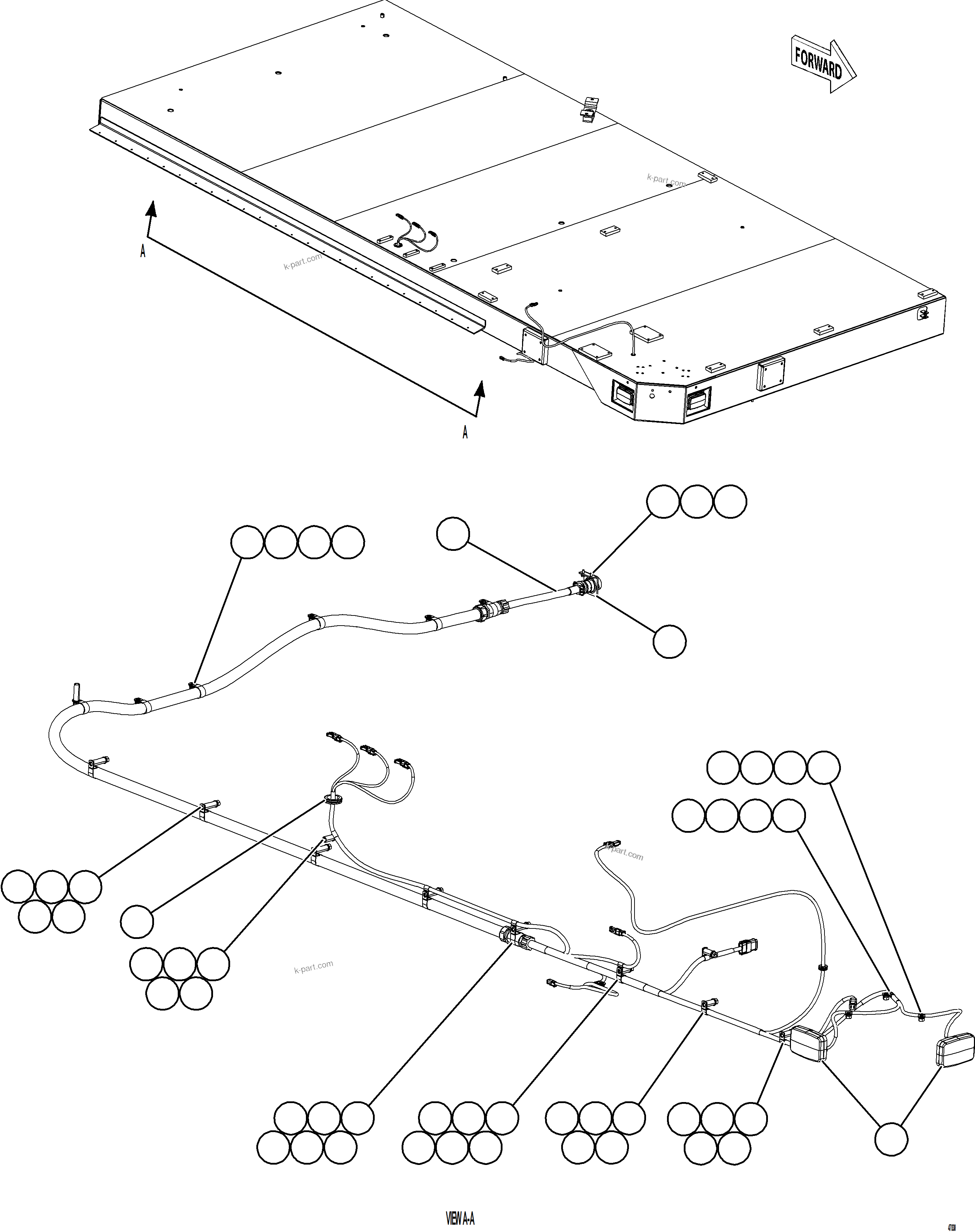 Komatsu parts book diagram for AFE92-D 980E-5SE S/N A60019  KMMP: RH DECK WIRING HARNESS & LIGHTS