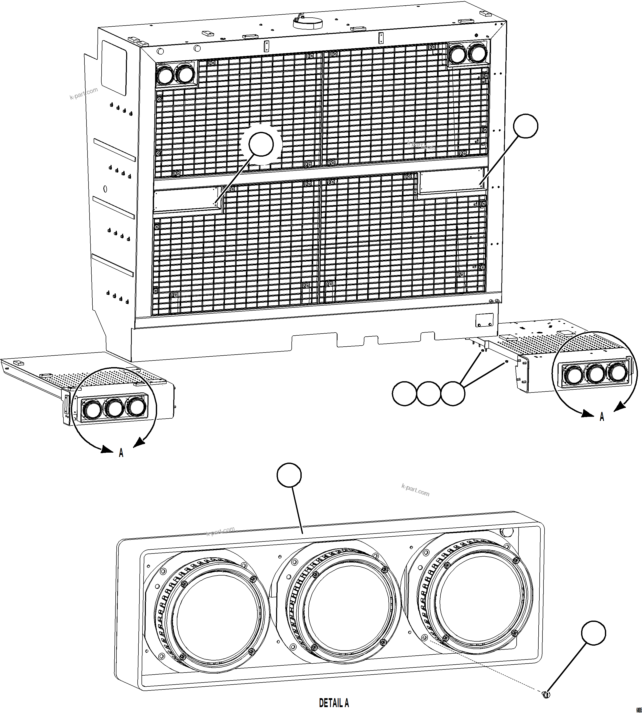 Komatsu parts book diagram for AFE92-D 980E-5SE S/N A60019  KMMP: HEADLIGHTS & FOG LIGHTS    2/2