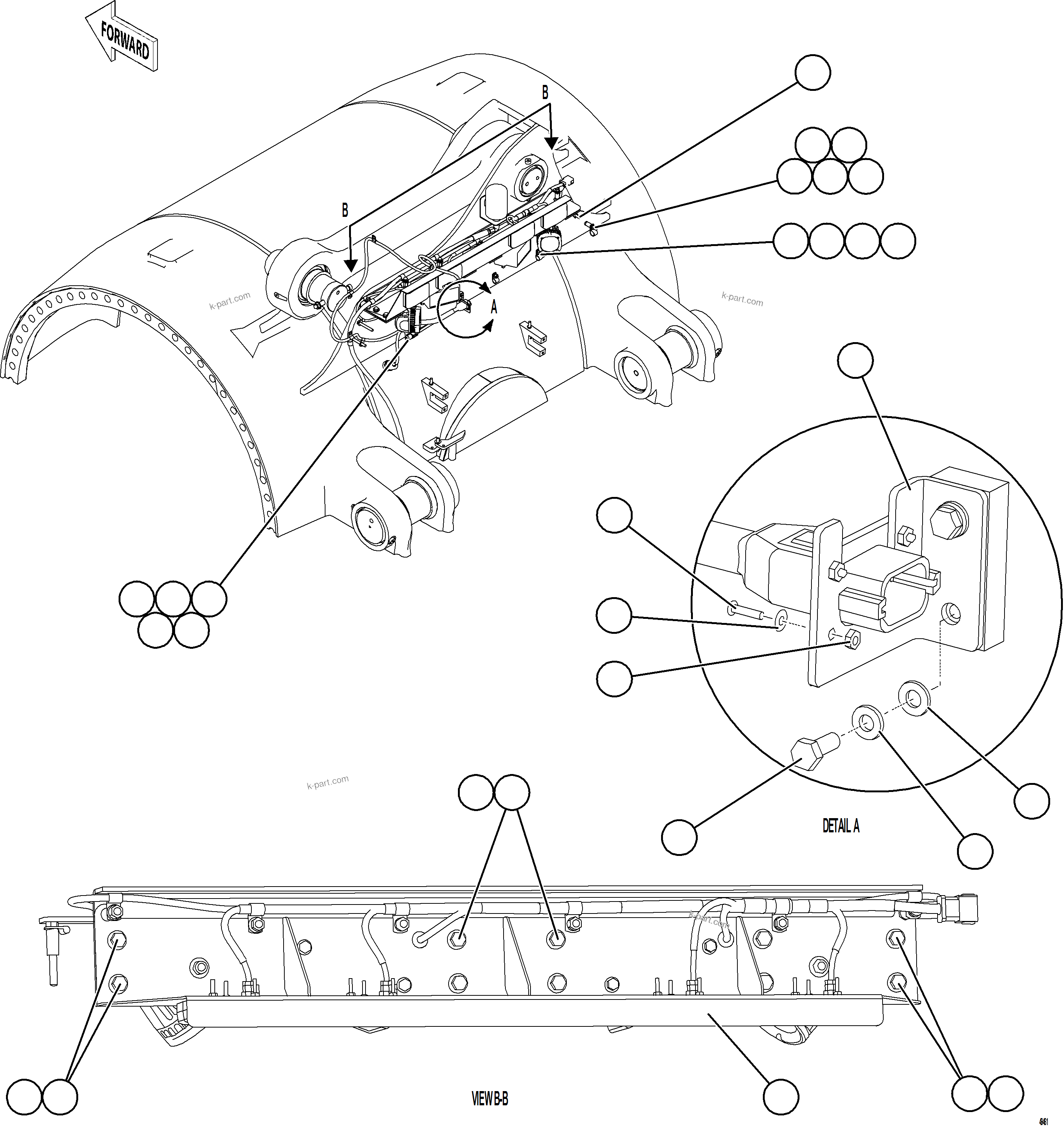 Komatsu parts book diagram for AFE92-D 980E-5SE S/N A60019  KMMP: REAR AXLE LIGHTS & BACKUP ALARMS    1/2