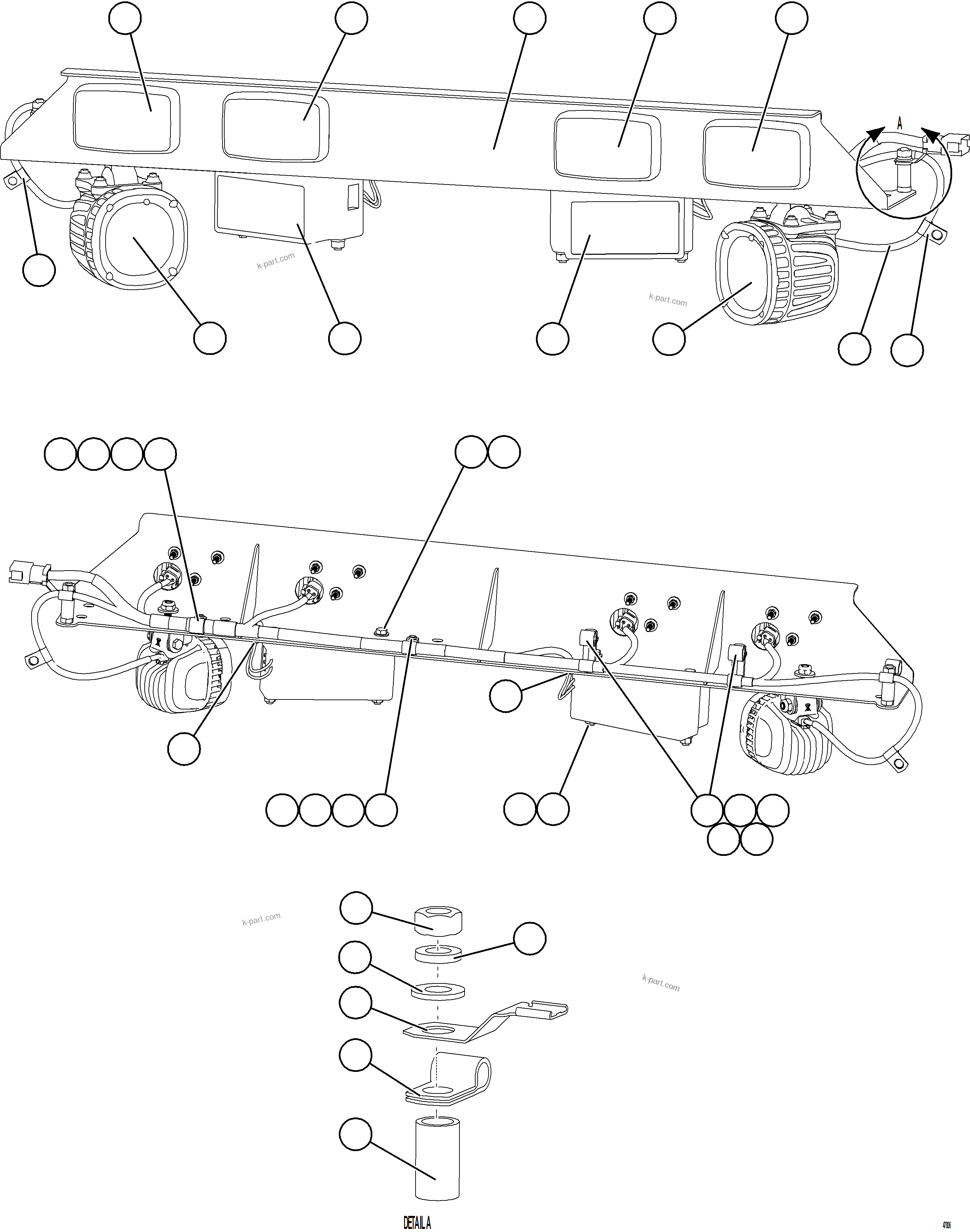Komatsu parts book diagram for AFE92-D 980E-5SE S/N A60019  KMMP: REAR AXLE LIGHTS & BACKUP ALARMS    2/2