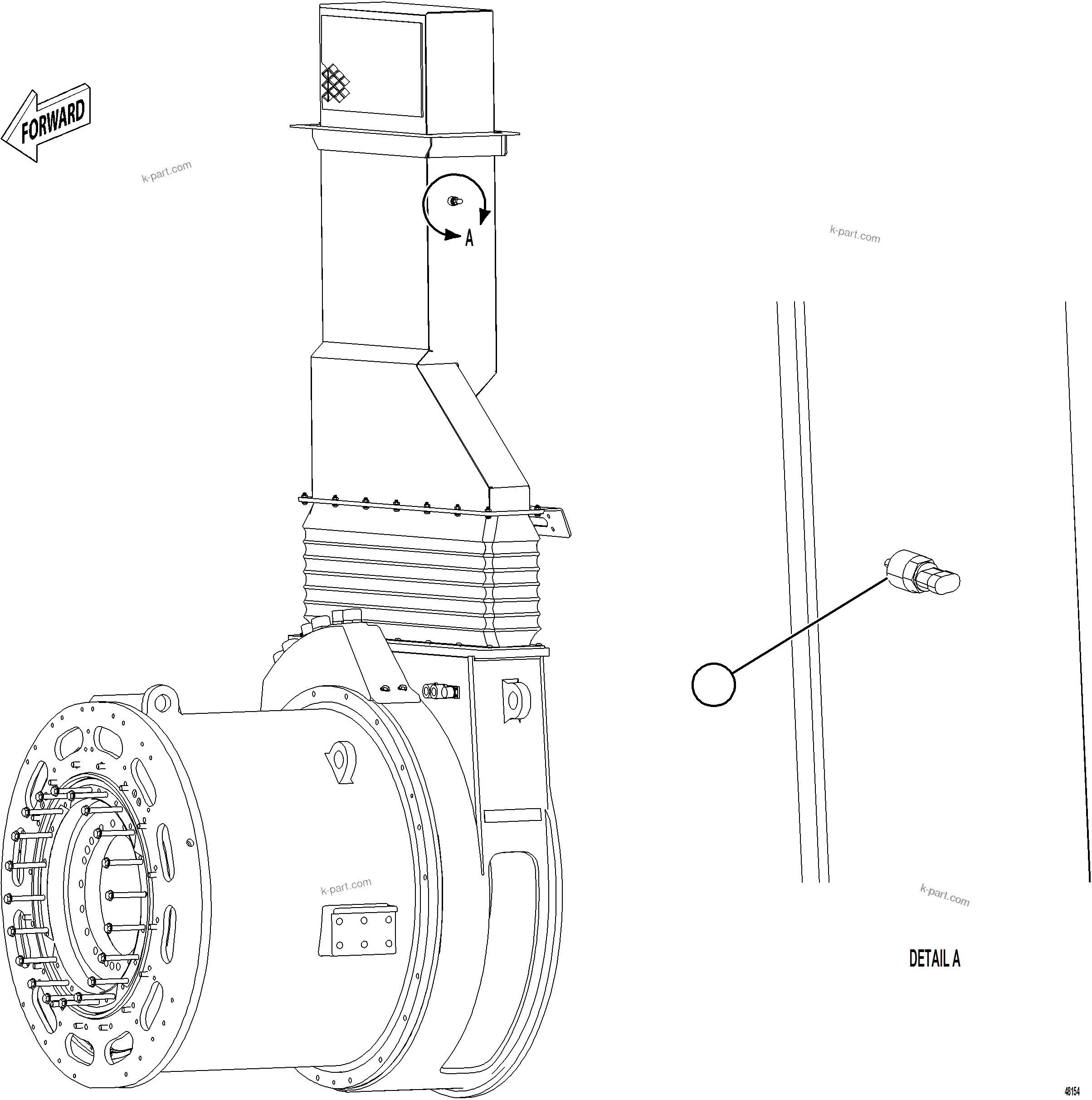 Komatsu parts book diagram for AFE92-D 980E-5SE S/N A60019  KMMP: AMBIENT AIR TEMPERATURE SENSOR