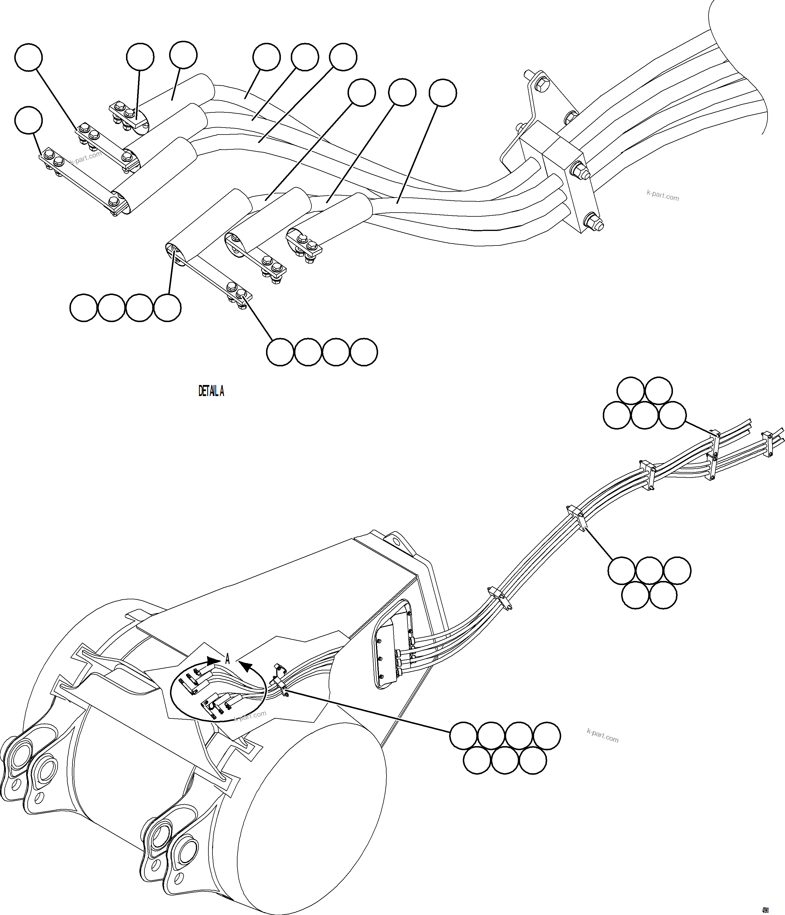 Komatsu parts book diagram for AFE92-D 980E-5SE S/N A60019  KMMP: CONTROL CABINET EXTERNAL WIRING - WHEEL MOTOR
