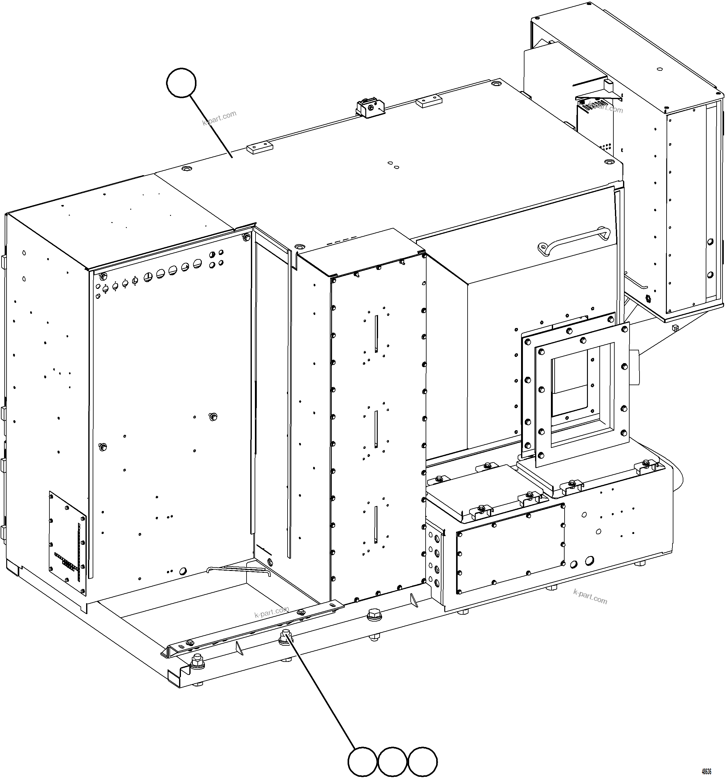 Komatsu parts book diagram for AFE92-D 980E-5SE S/N A60019  KMMP: CONTROL CABINET INSTALLATION    1/2
