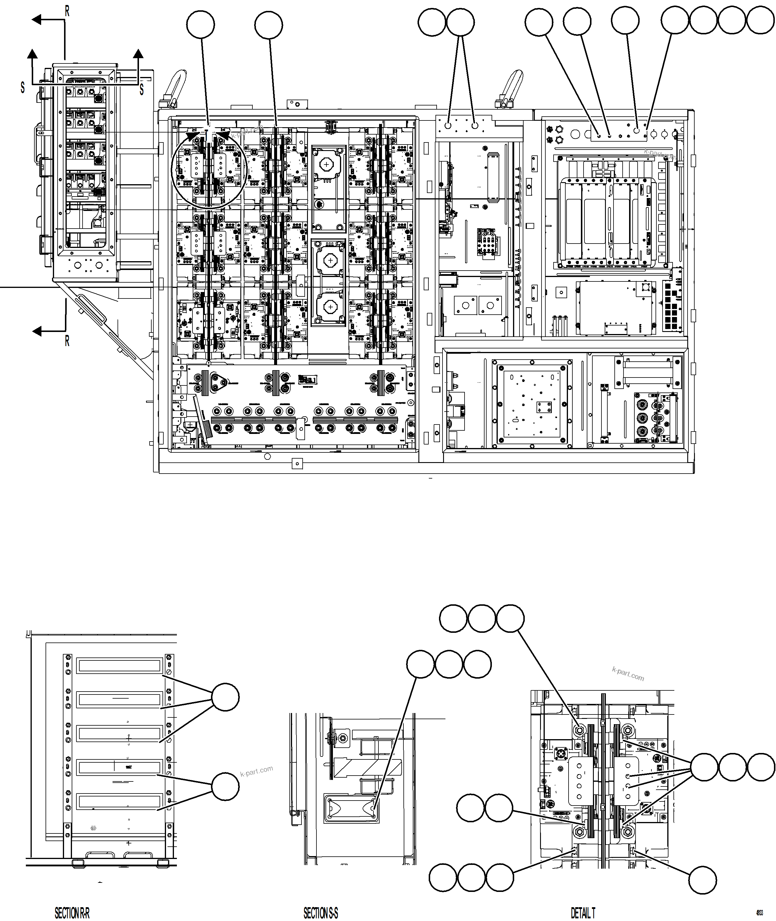 Komatsu parts book diagram for AFE92-D 980E-5SE S/N A60019  KMMP: CONTROL CABINET    3/13