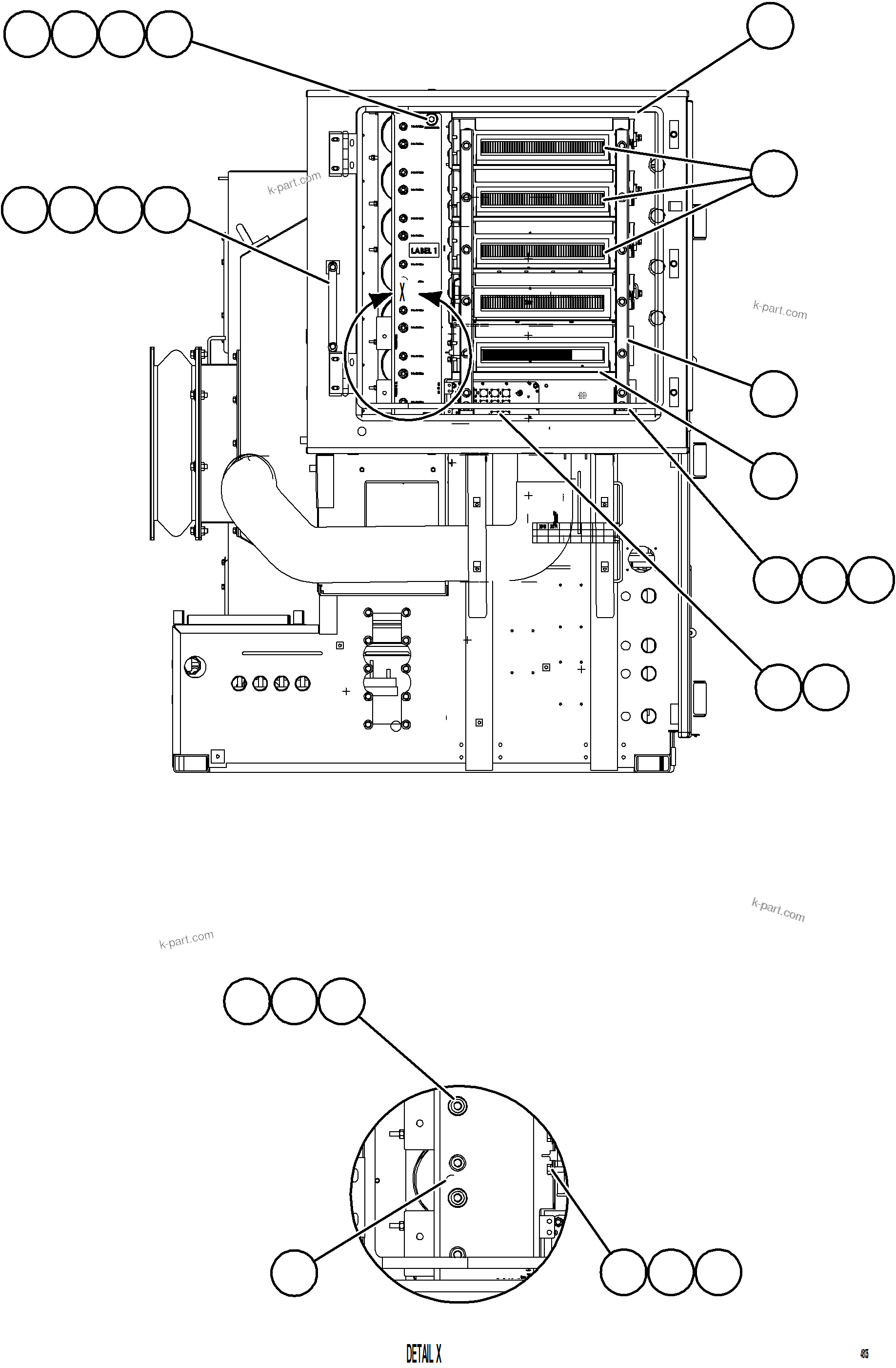 Komatsu parts book diagram for AFE92-D 980E-5SE S/N A60019  KMMP: CONTROL CABINET    5/13