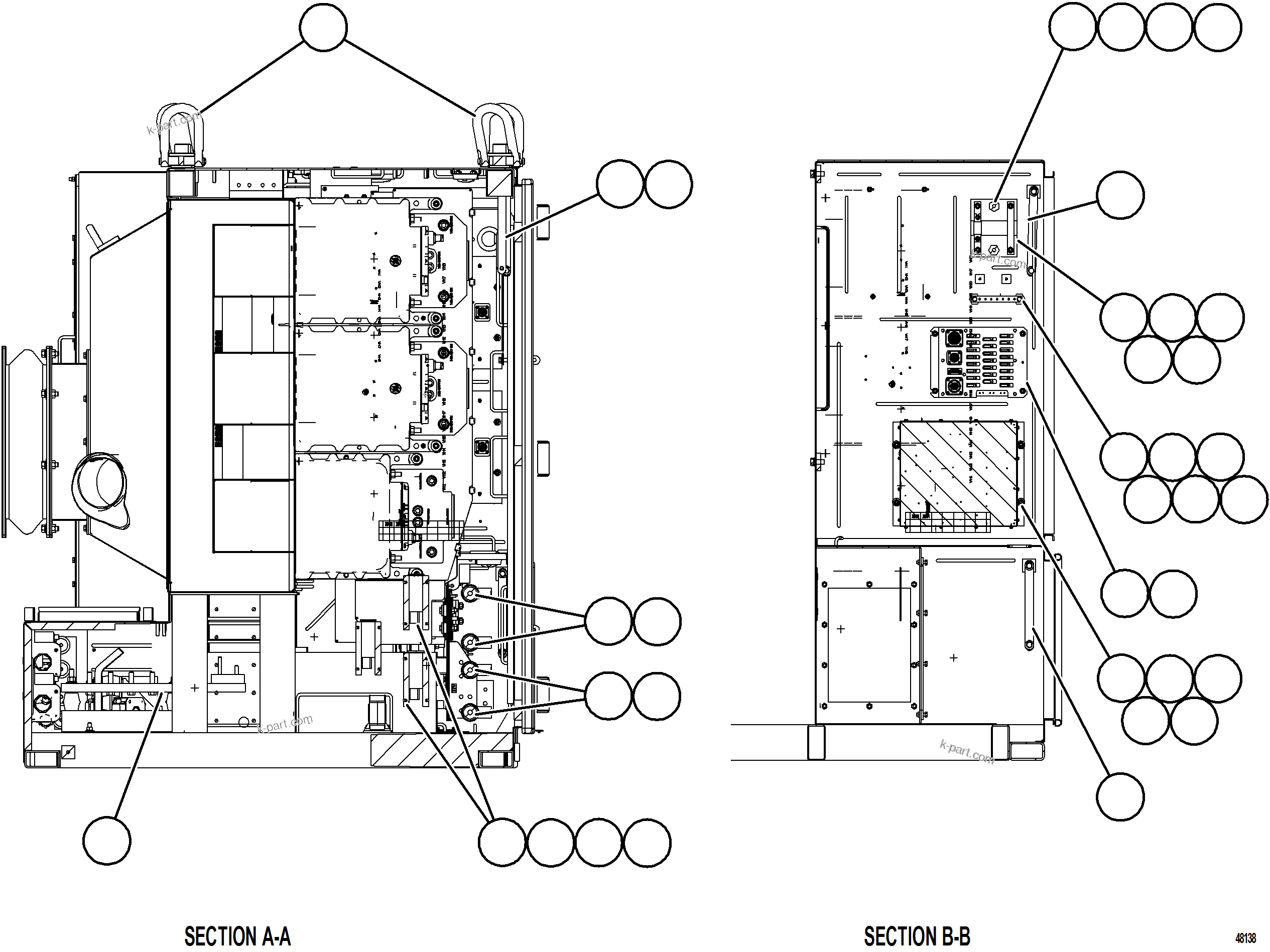 Komatsu parts book diagram for AFE92-D 980E-5SE S/N A60019  KMMP: CONTROL CABINET    8/13