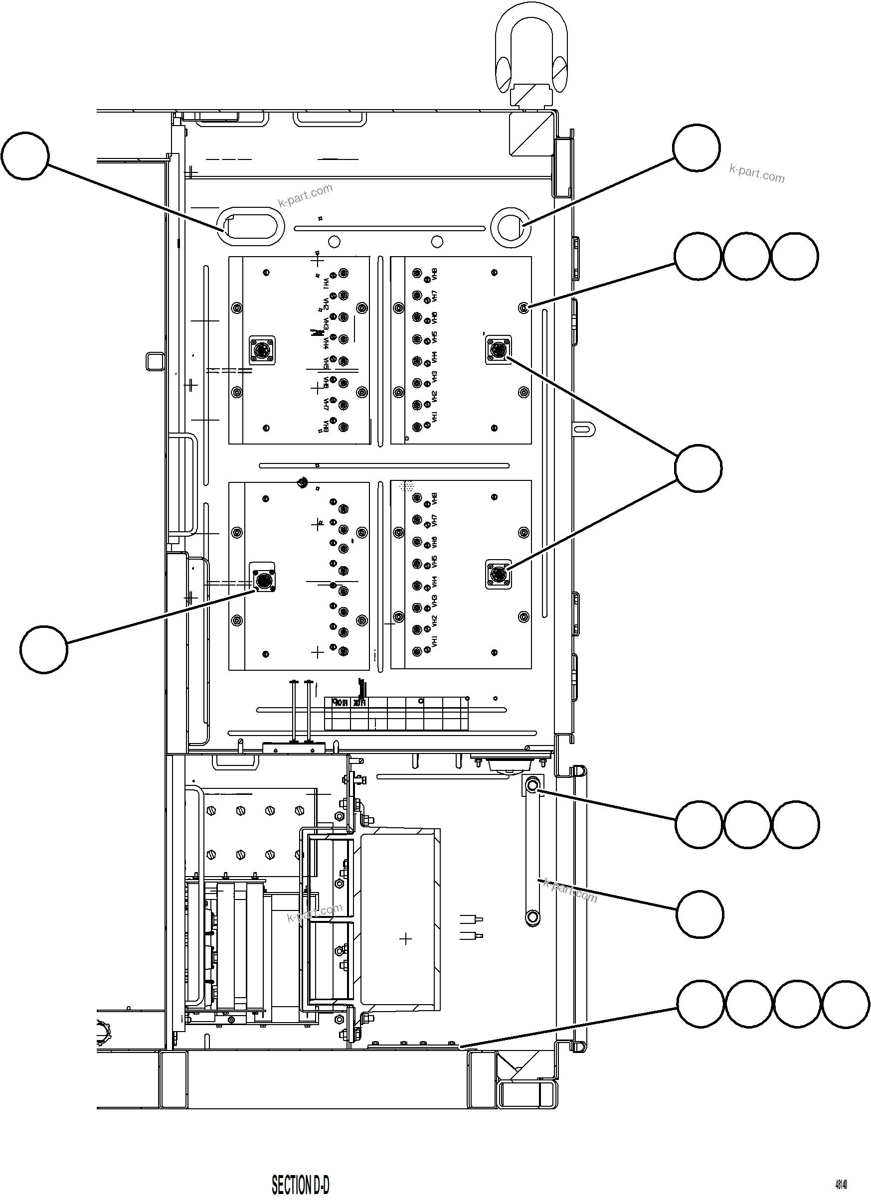 Komatsu parts book diagram for AFE92-D 980E-5SE S/N A60019  KMMP: CONTROL CABINET    10/13