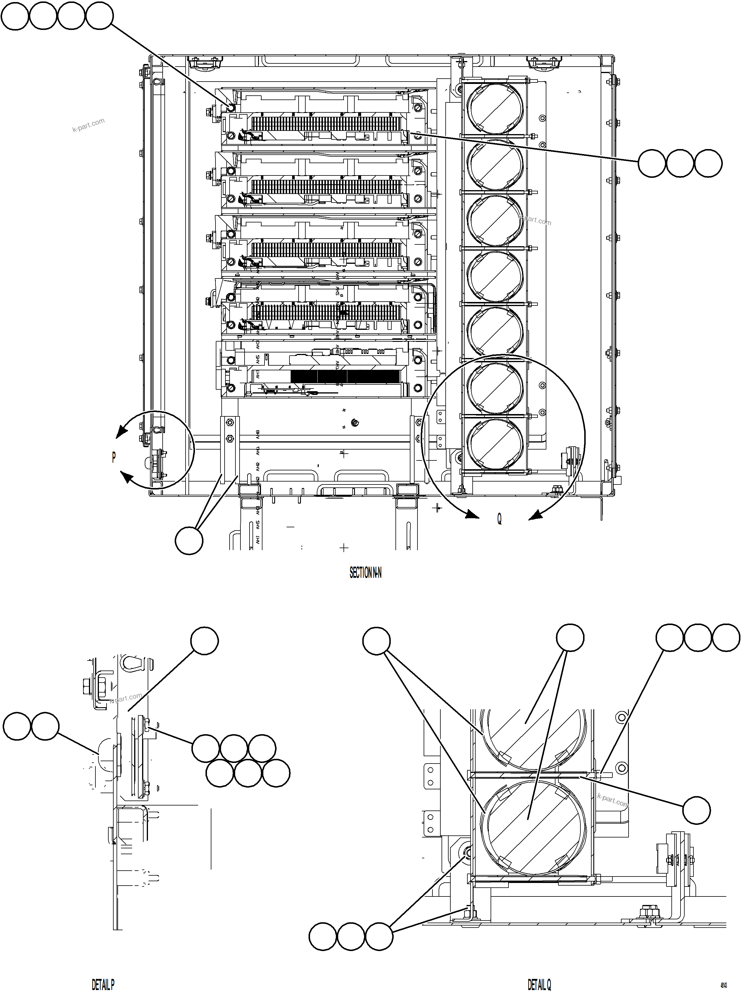 Komatsu parts book diagram for AFE92-D 980E-5SE S/N A60019  KMMP: CONTROL CABINET    13/13
