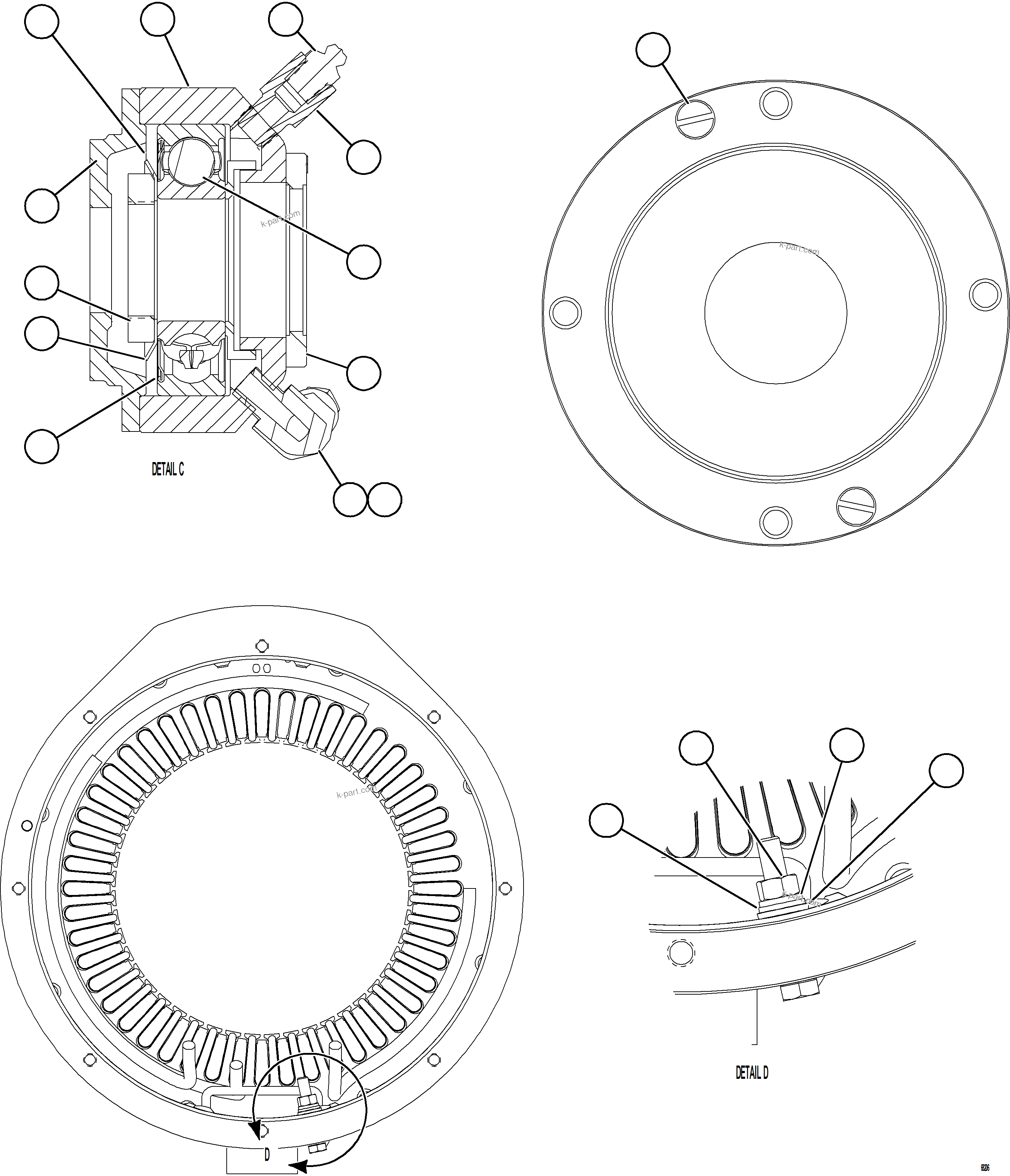 Komatsu parts book diagram for AFE92-D 980E-5SE S/N A60019  KMMP: GRID BLOWER MOTOR    2/4