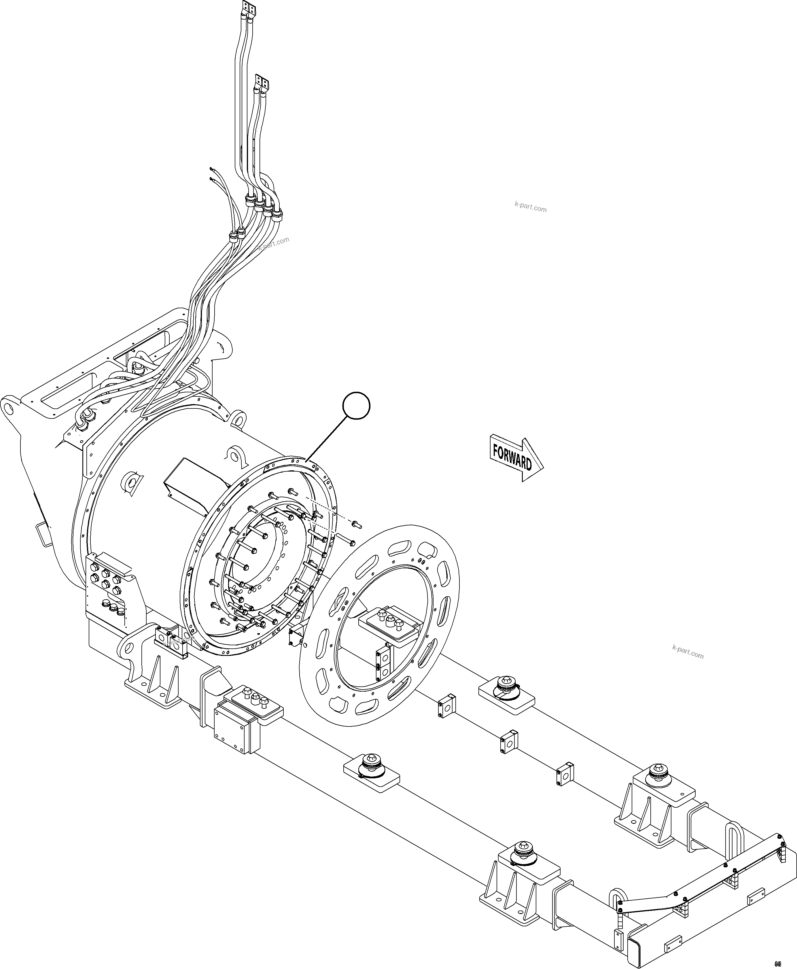 Komatsu parts book diagram for AFE92-D 980E-5SE S/N A60019  KMMP: ALTERNATOR INSTALLATION    2/2