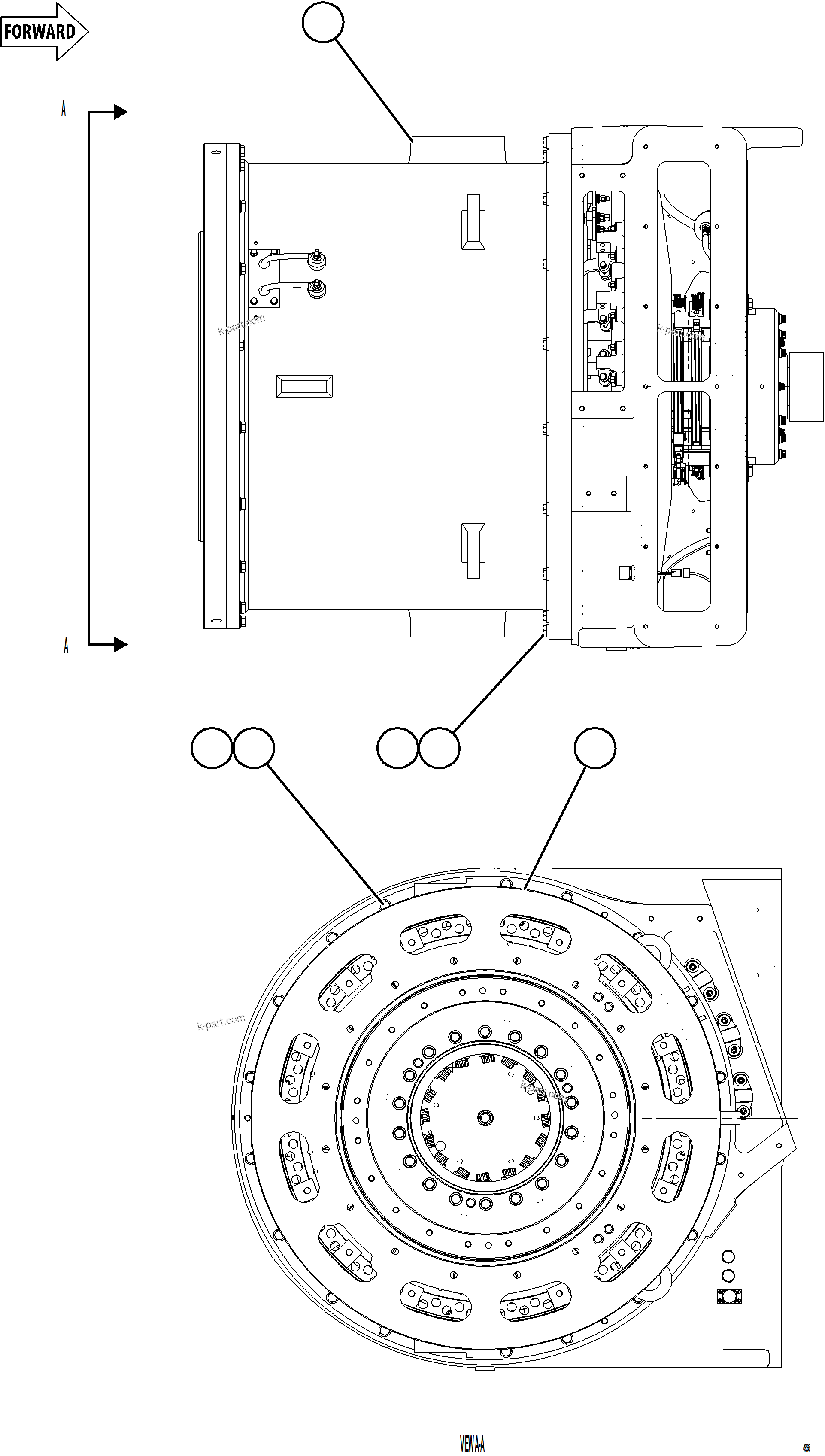 Komatsu parts book diagram for AFE92-D 980E-5SE S/N A60019  KMMP: ALTERNATOR ASSEMBLY    1/6
