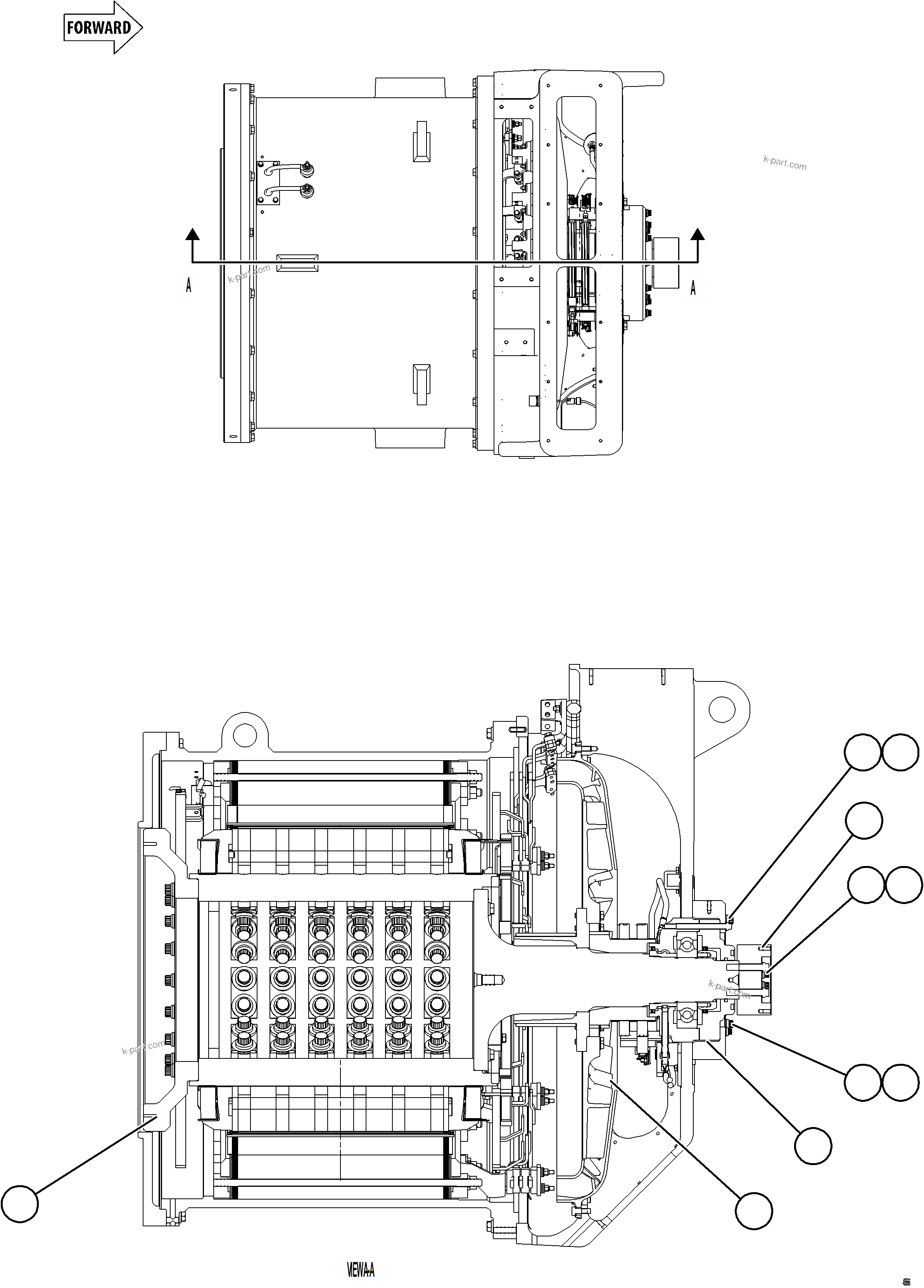 Komatsu parts book diagram for AFE92-D 980E-5SE S/N A60019  KMMP: ALTERNATOR ASSEMBLY    2/6