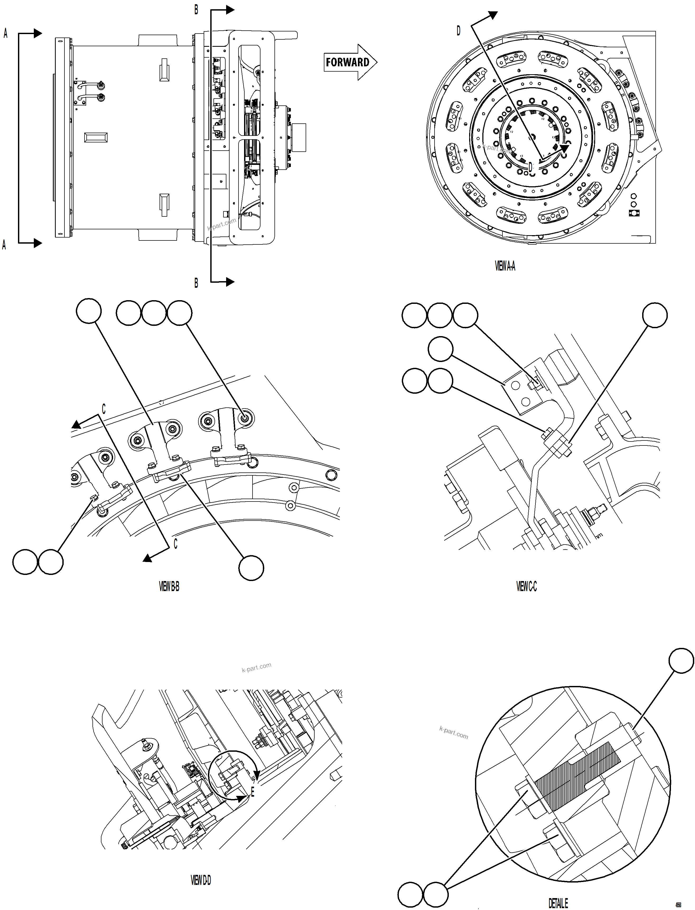 Komatsu parts book diagram for AFE92-D 980E-5SE S/N A60019  KMMP: ALTERNATOR ASSEMBLY    4/6