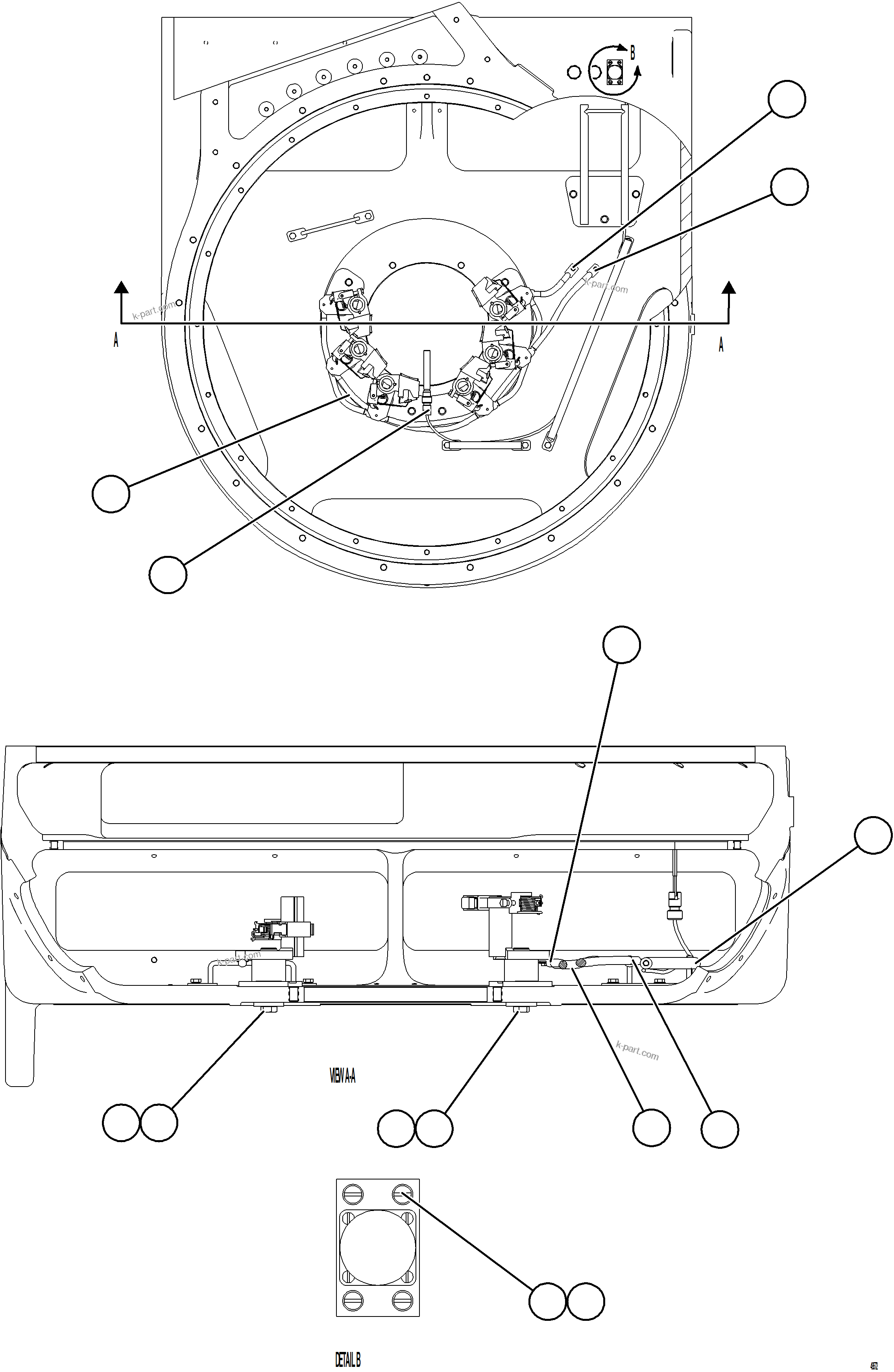Komatsu parts book diagram for AFE92-D 980E-5SE S/N A60019  KMMP: ALTERNATOR FRAMEHEAD ASSEMBLY    2/2