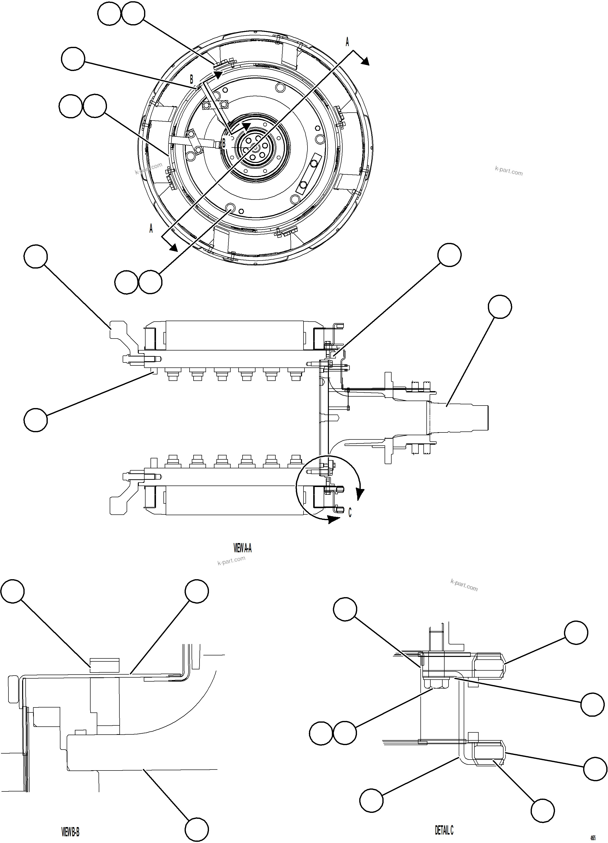 Komatsu parts book diagram for AFE92-D 980E-5SE S/N A60019  KMMP: ALTERNATOR ROTOR ASSEMBLY    2/4