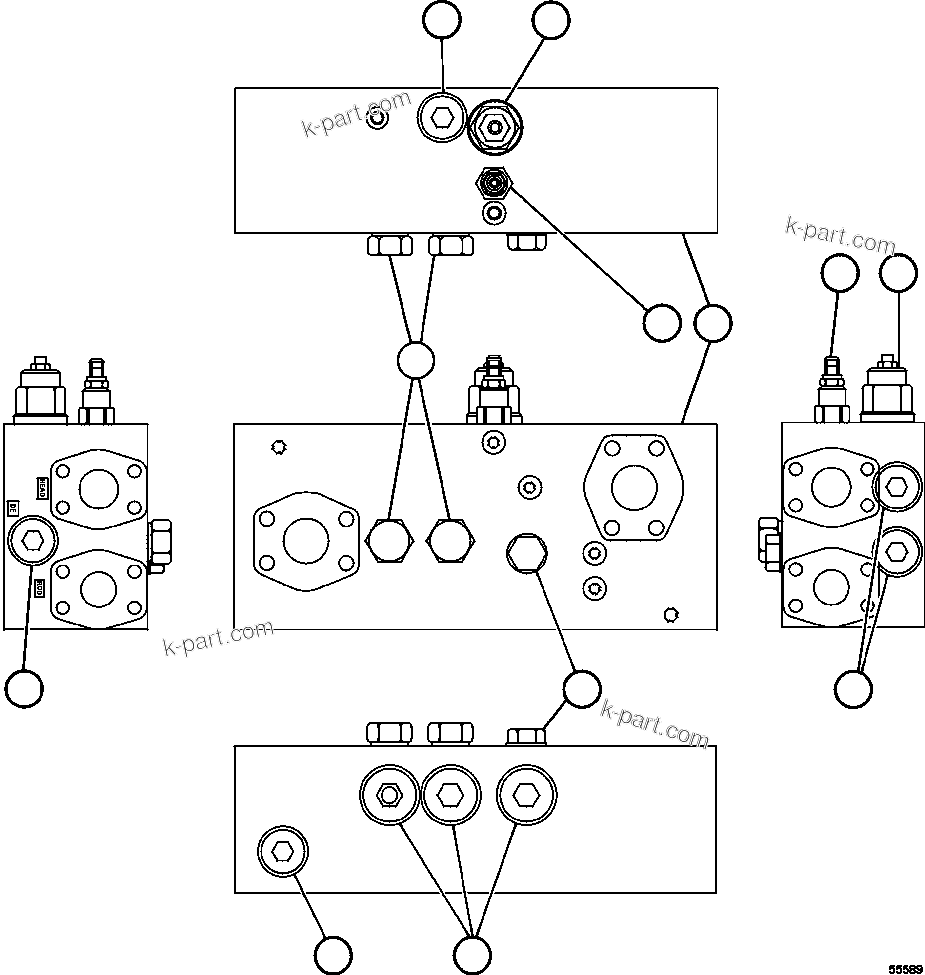 Komatsu parts book diagram for AFE92-D 980E-5SE S/N A60019  KMMP: OVERCENTER VALVE ASSEMBLY