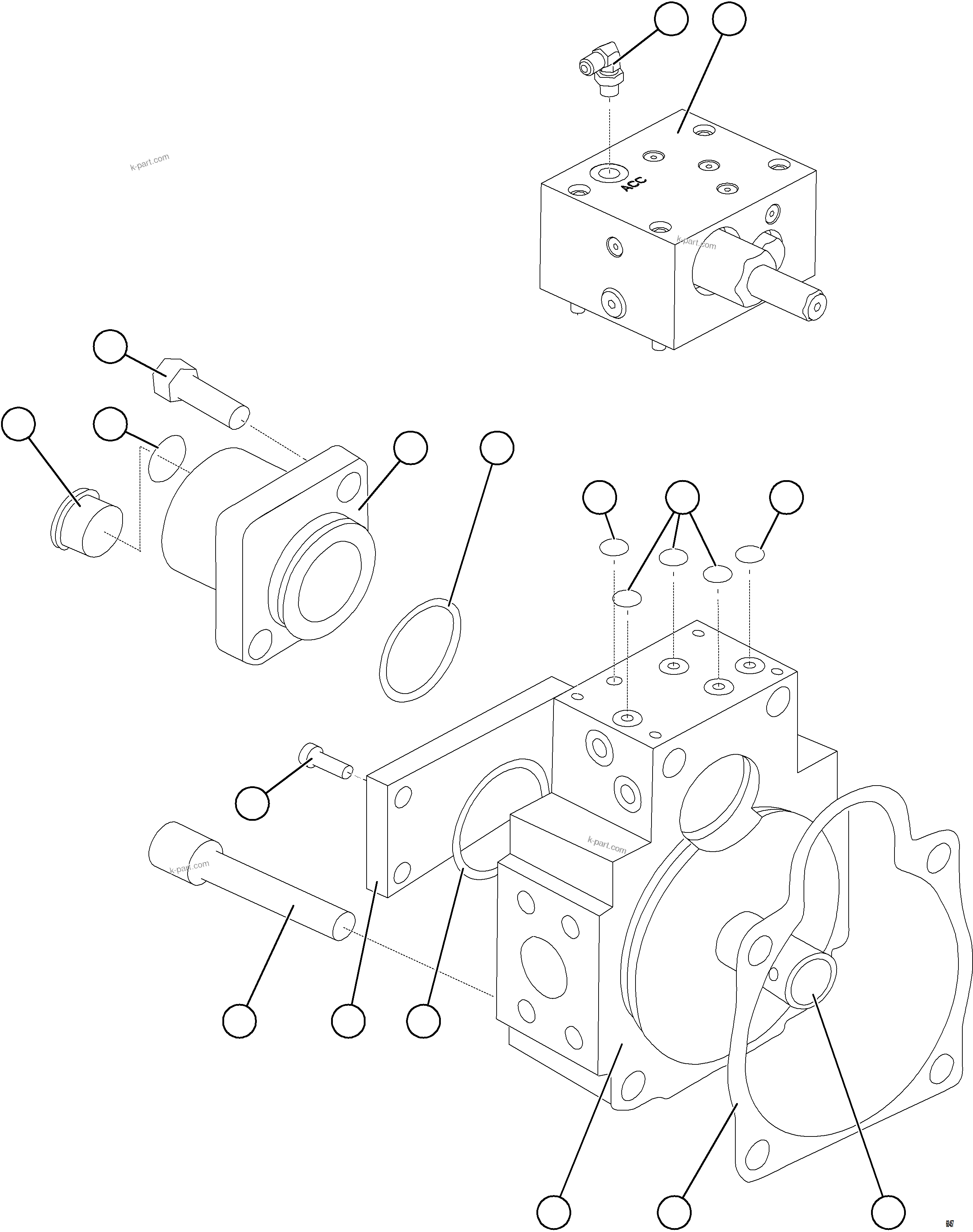 Komatsu parts book diagram for AFE92-D 980E-5SE S/N A60019  KMMP: STEERING PUMP INSTALLATION    5/5