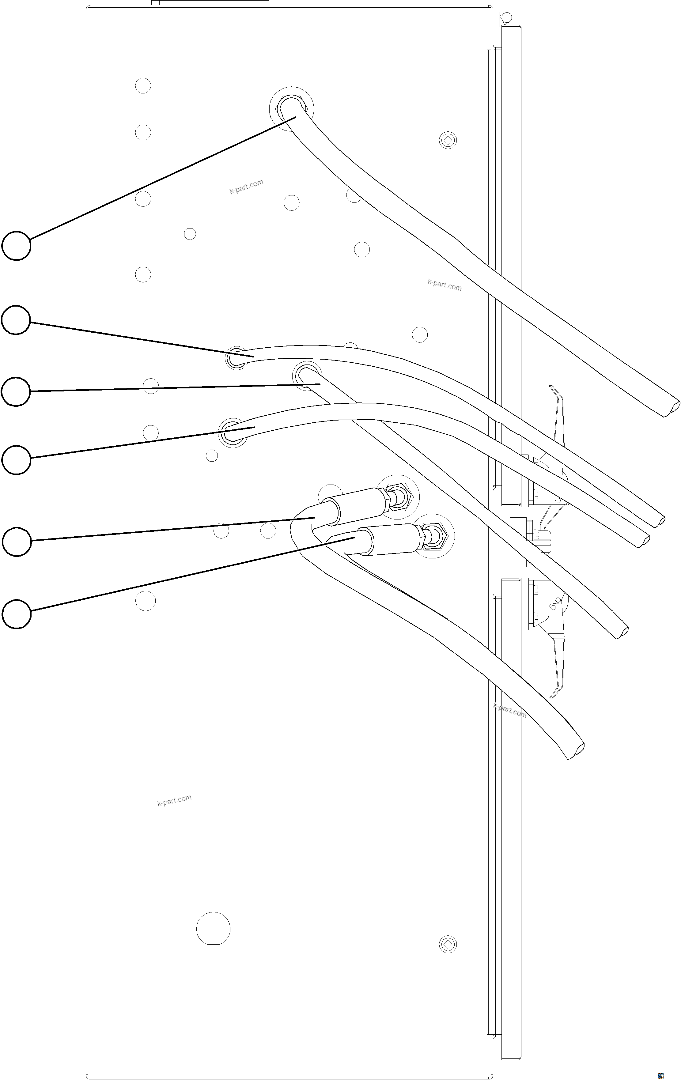 Komatsu parts book diagram for AFE92-D 980E-5SE S/N A60019  KMMP: HYDRAULIC BRAKE CABINET PIPING - BRAKE MANIFOLD