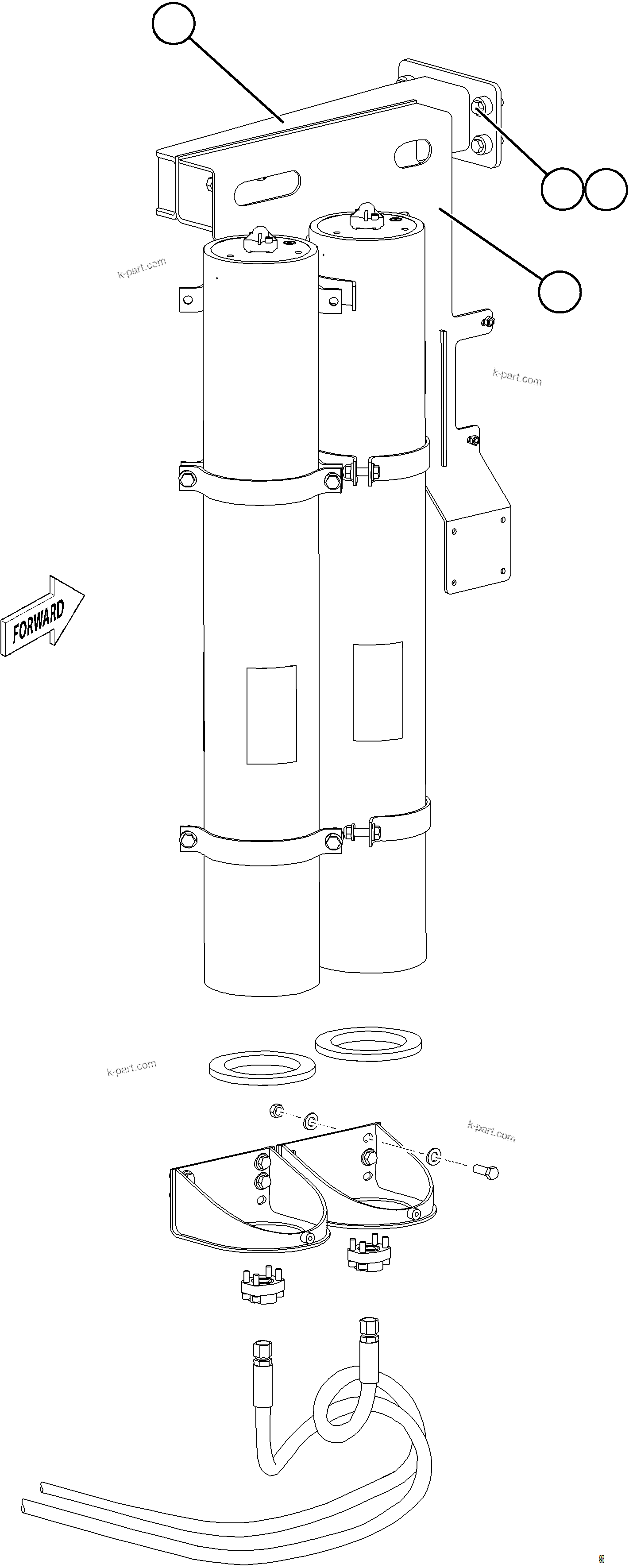 Komatsu parts book diagram for AFE92-D 980E-5SE S/N A60019  KMMP: BRAKE ACCUMULATOR INSTALLATION    2/2
