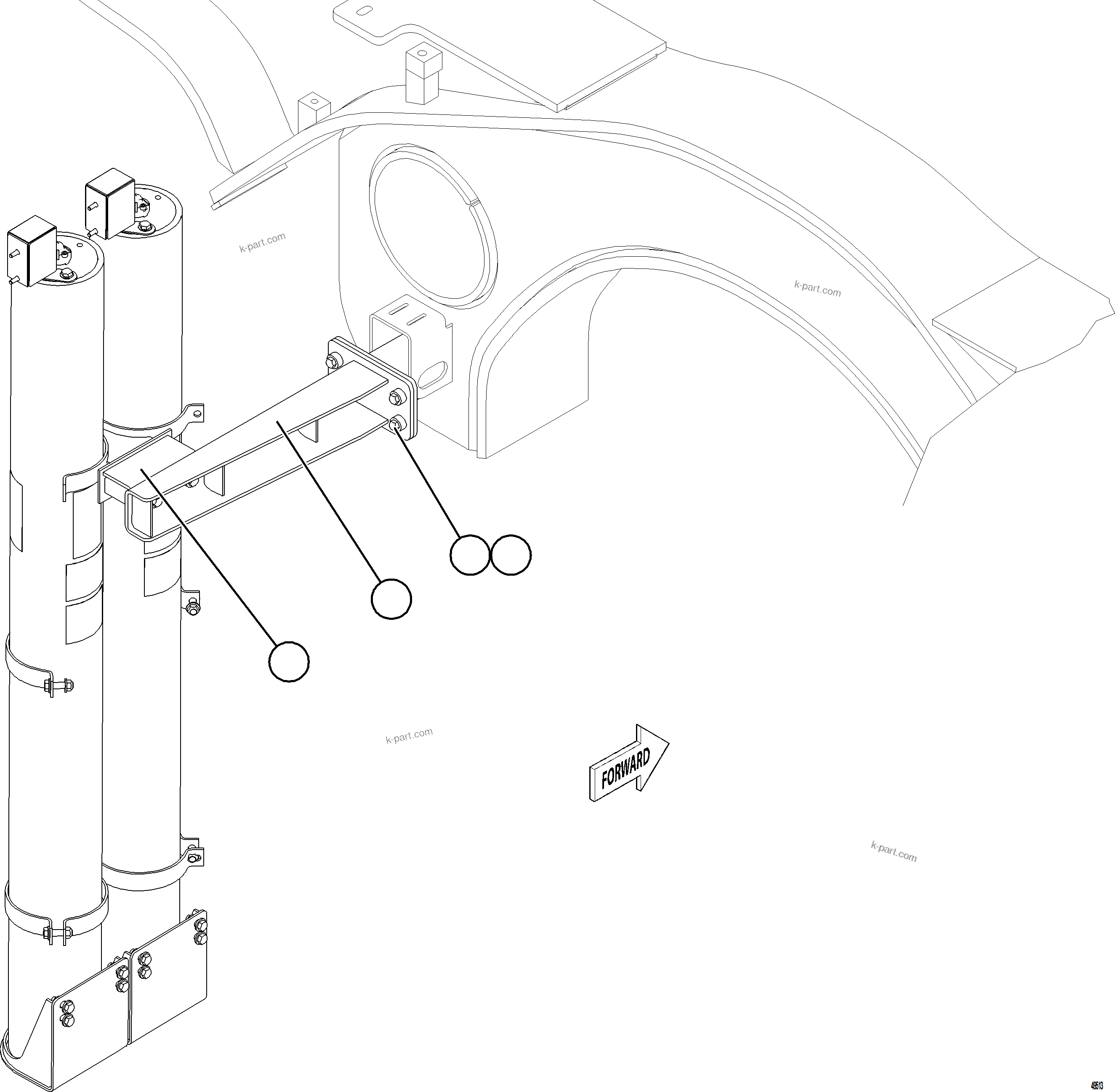 Komatsu parts book diagram for AFE92-D 980E-5SE S/N A60019  KMMP: STEERING ACCUMULATOR INSTALLATION    2/2