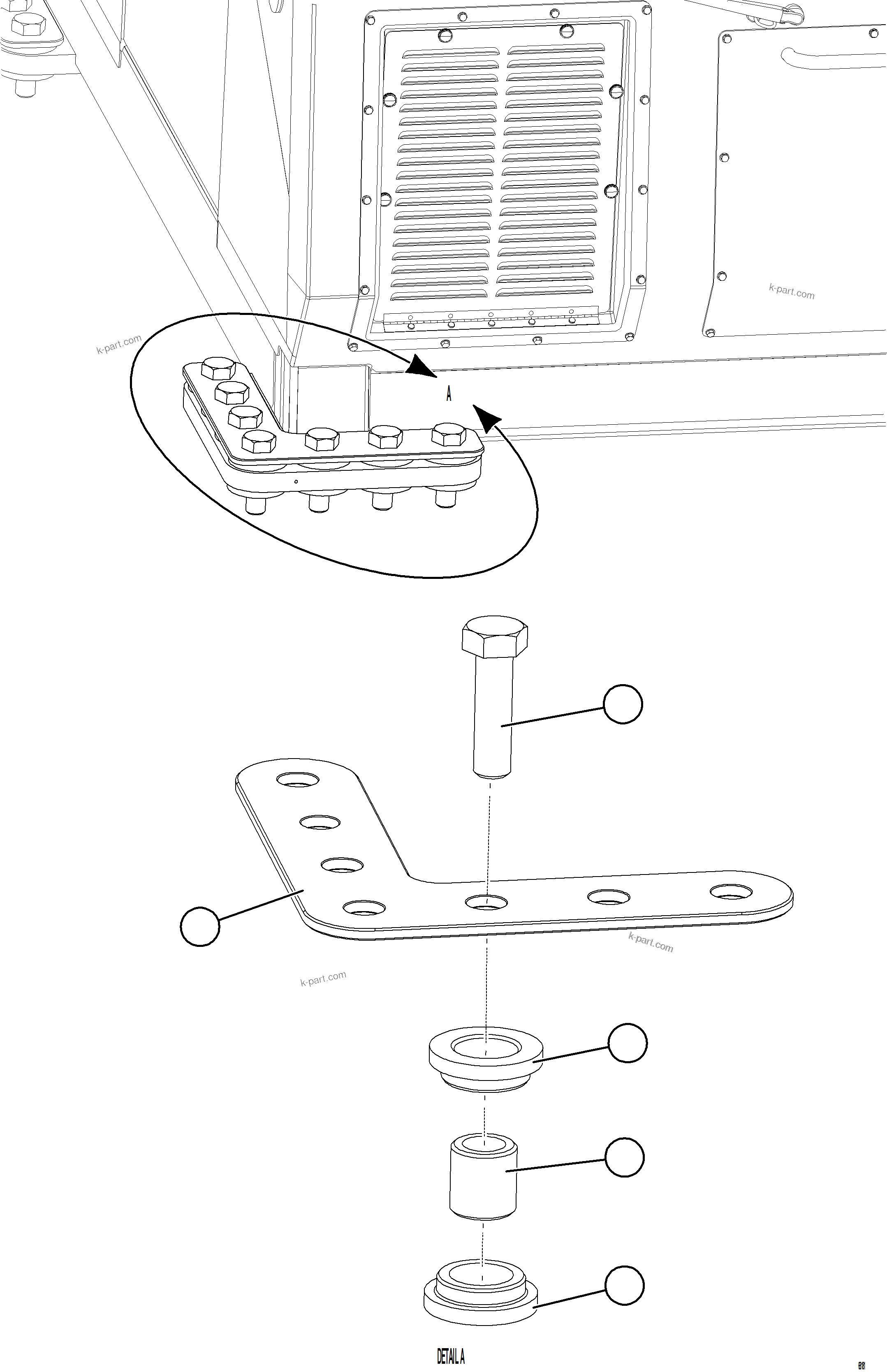 Komatsu parts book diagram for AFE92-D 980E-5SE S/N A60019  KMMP: CAB MOUNTING HARDWARE