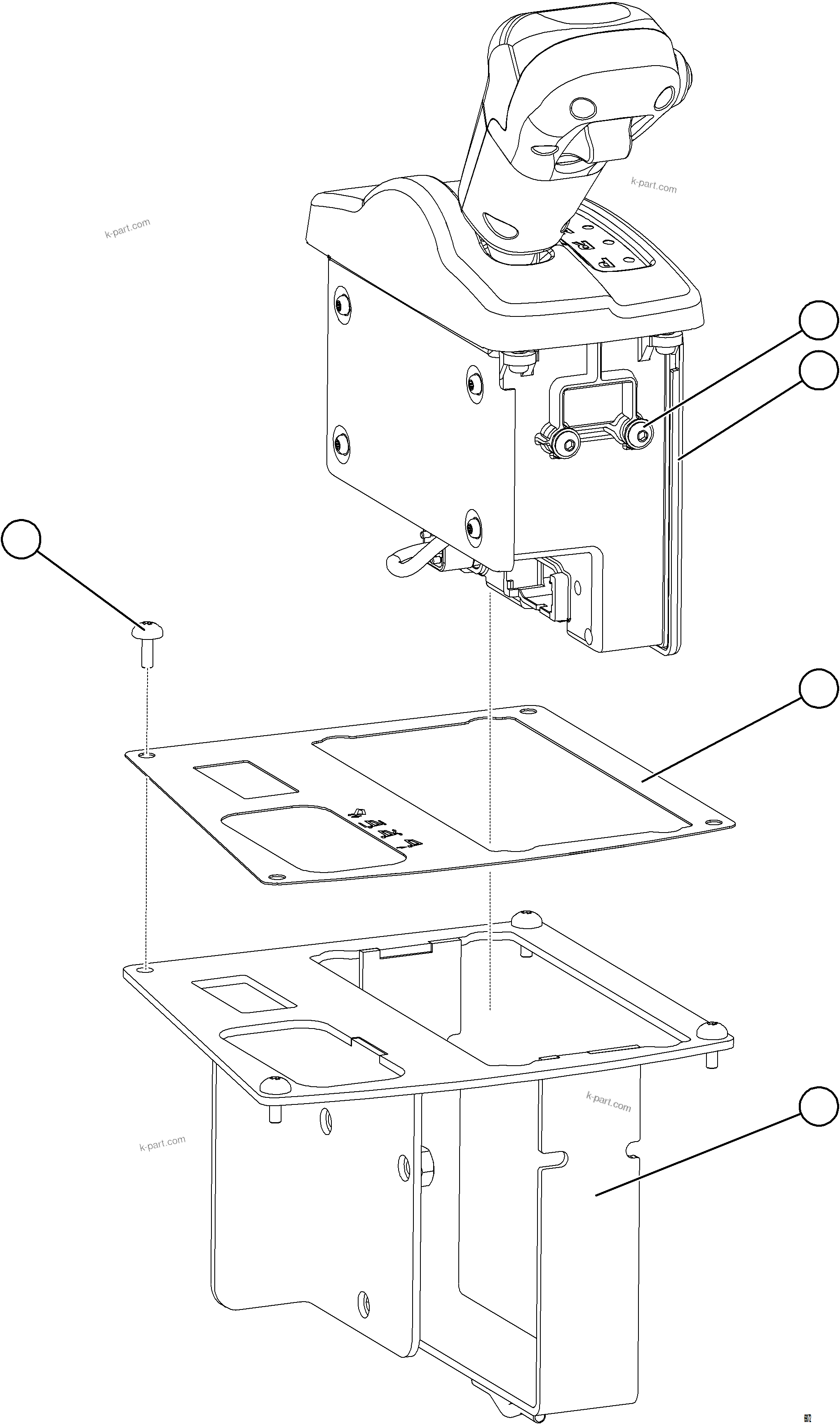 Komatsu parts book diagram for AFE92-D 980E-5SE S/N A60019  KMMP: SHIFT LEVER INSTALLATION