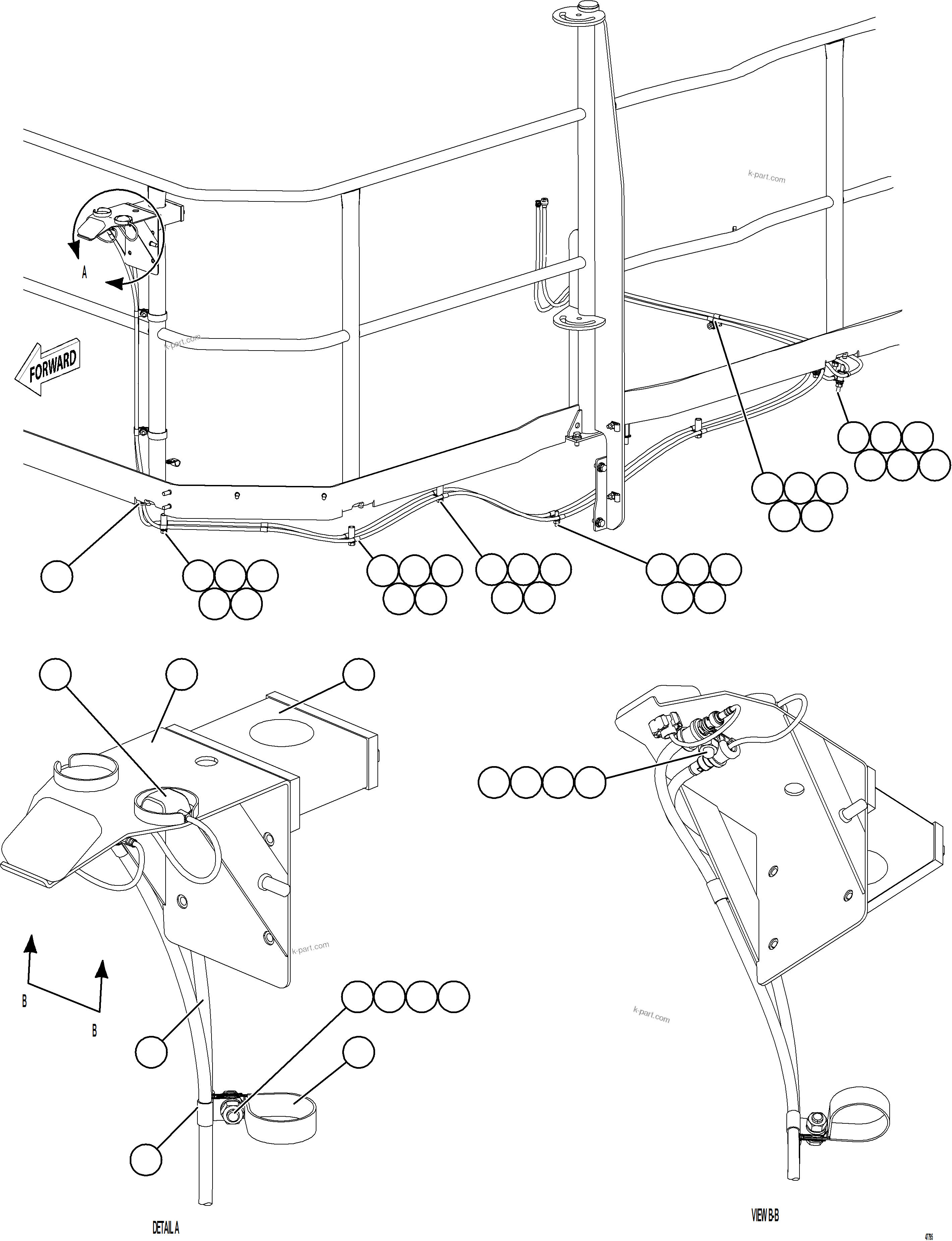 Komatsu parts book diagram for AFE92-D 980E-5SE S/N A60019  KMMP: KOMTRAX PLUS ANTENNA INSTALLATION