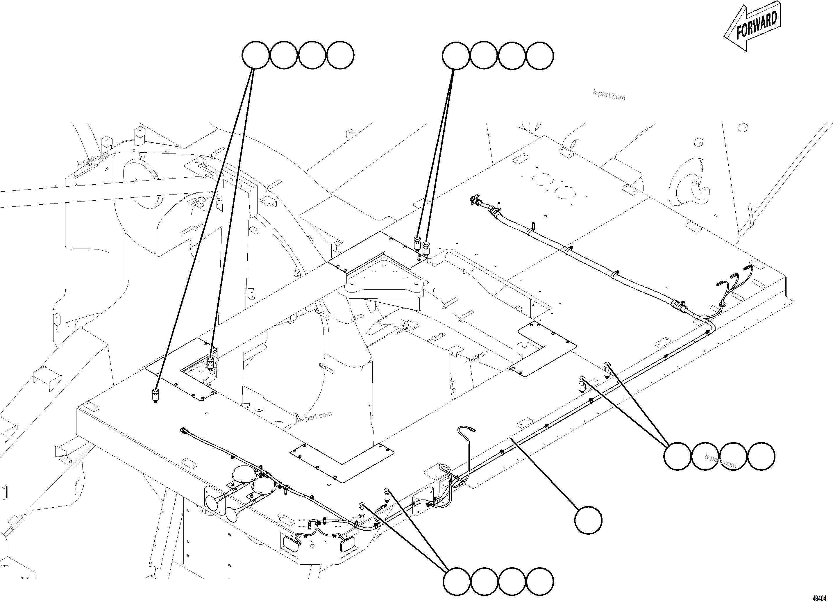 Komatsu parts book diagram for AFE92-D 980E-5SE S/N A60019  KMMP: LH DECK INSTALLATION