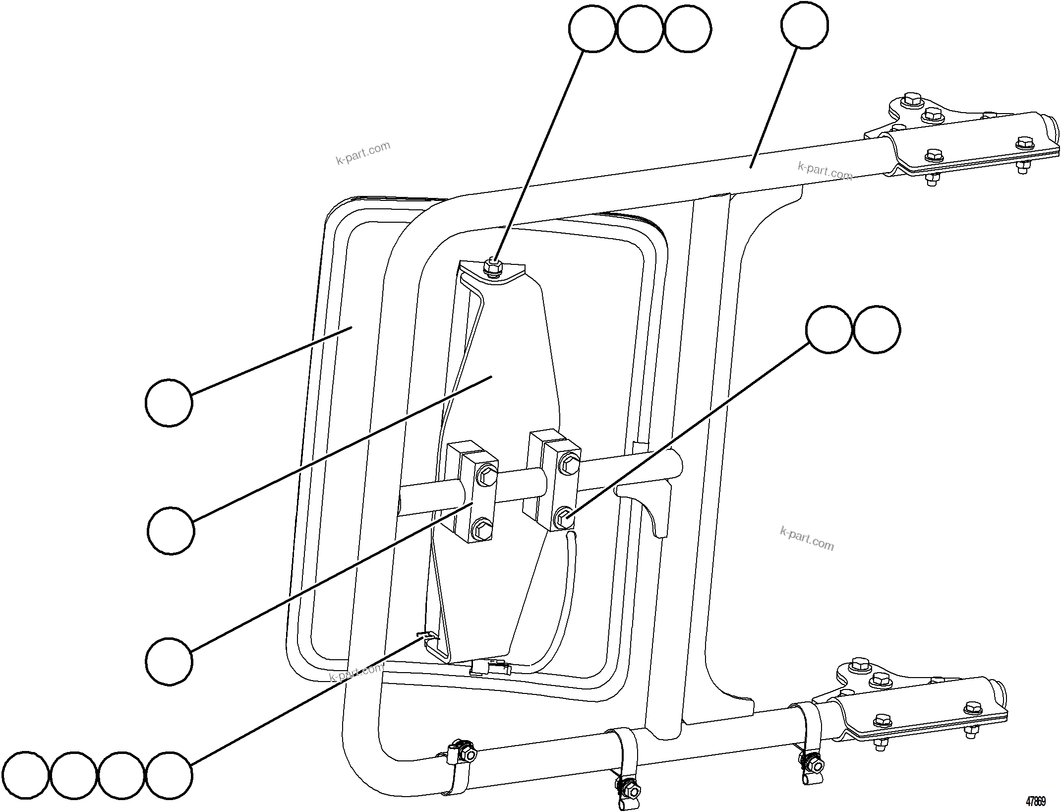Komatsu parts book diagram for AFE92-D 980E-5SE S/N A60019  KMMP: RH MIRROR INSTALLATION