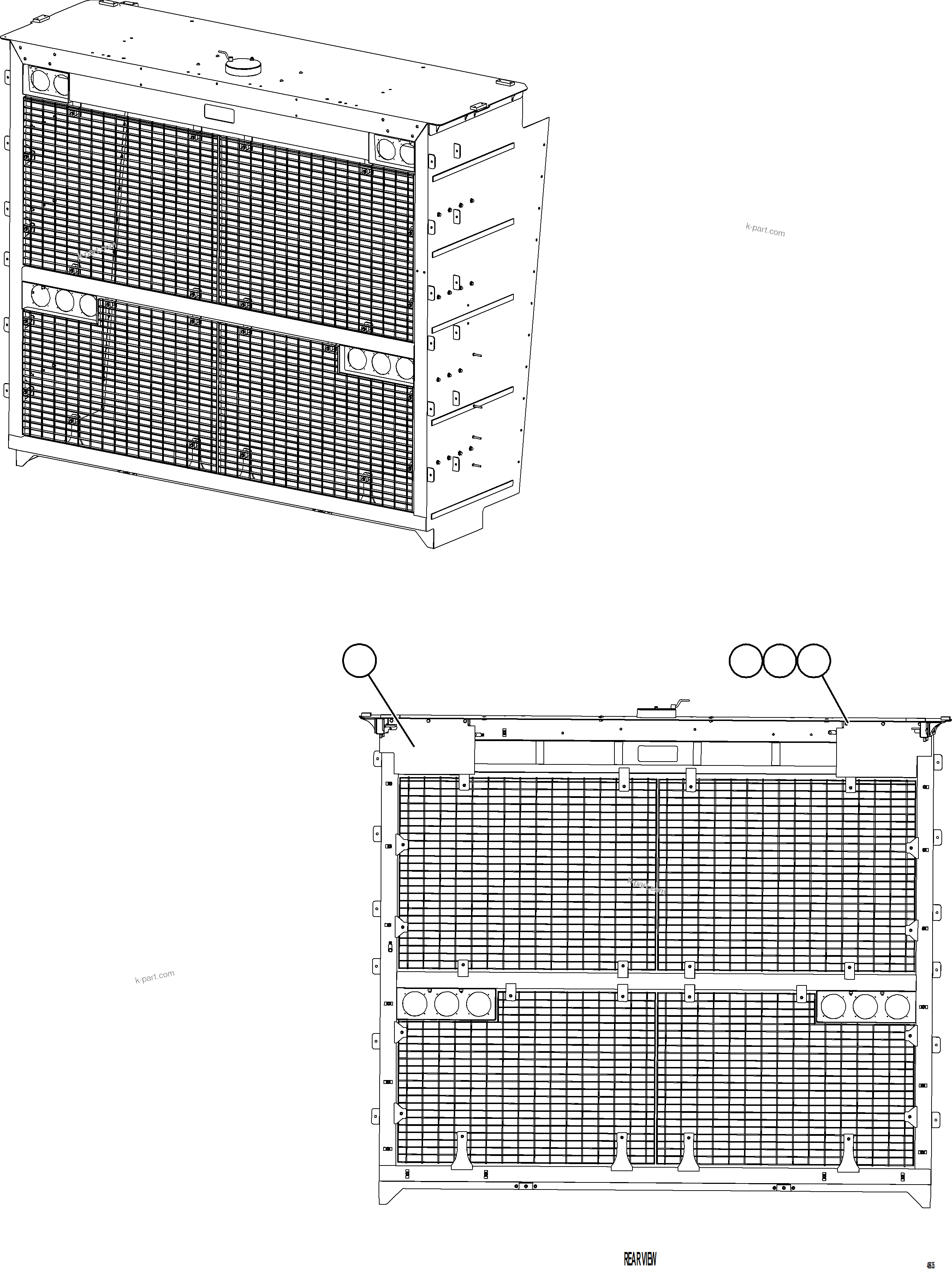 Komatsu parts book diagram for AFE92-D 980E-5SE S/N A60019  KMMP: AIR DAM FLAPS