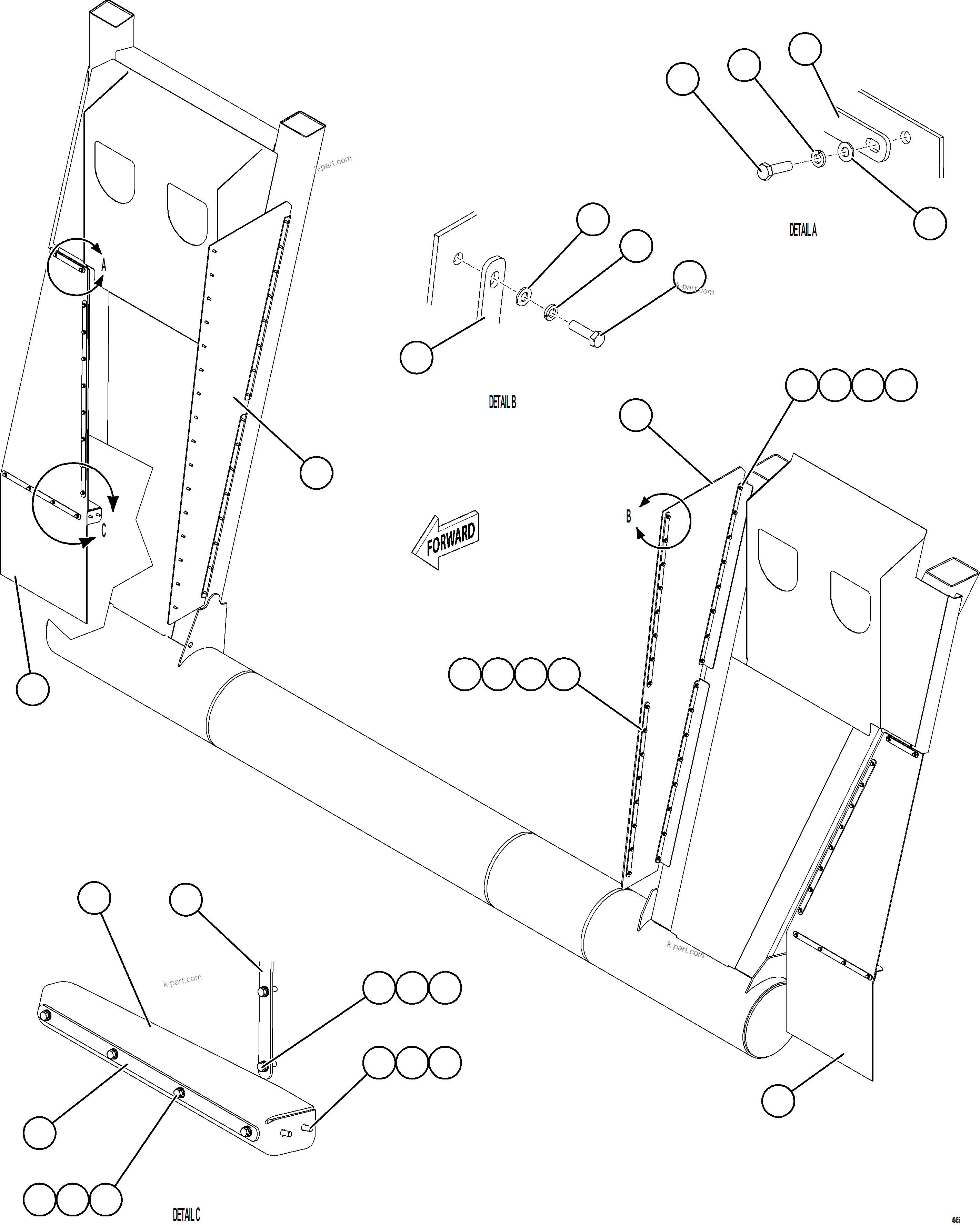 Komatsu parts book diagram for AFE92-D 980E-5SE S/N A60019  KMMP: UPRIGHT MUD FLAPS