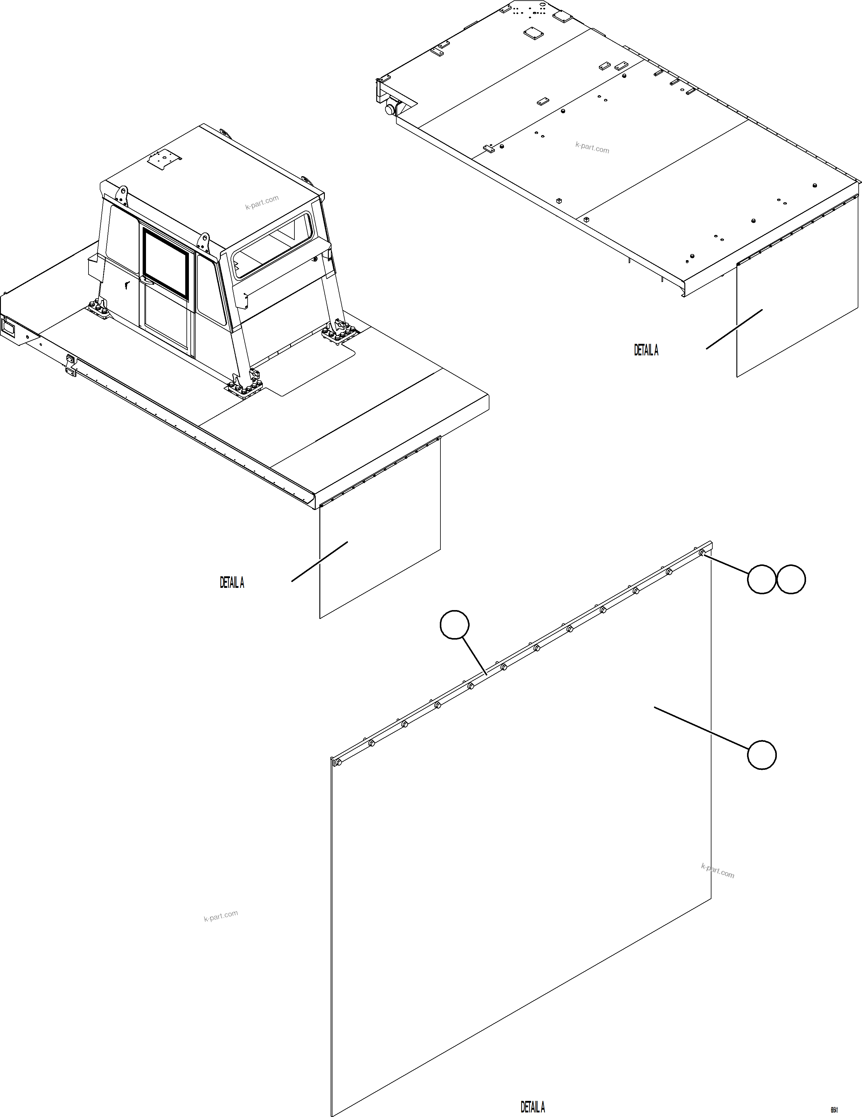 Komatsu parts book diagram for AFE92-D 980E-5SE S/N A60019  KMMP: DECK MUD FLAPS    2/3