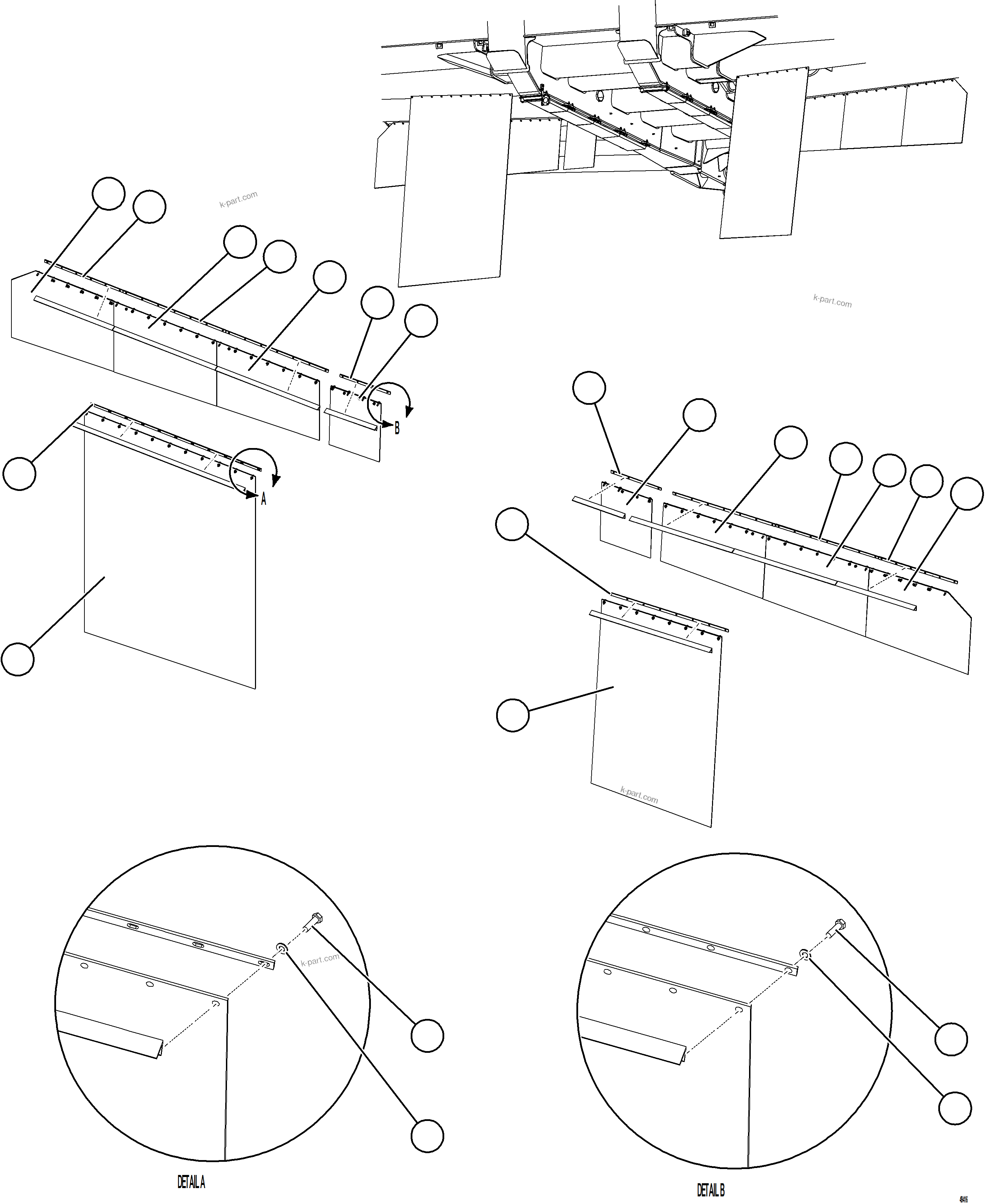 Komatsu parts book diagram for AFE92-D 980E-5SE S/N A60019  KMMP: DUMP BODY MUD FLAPS    2/2