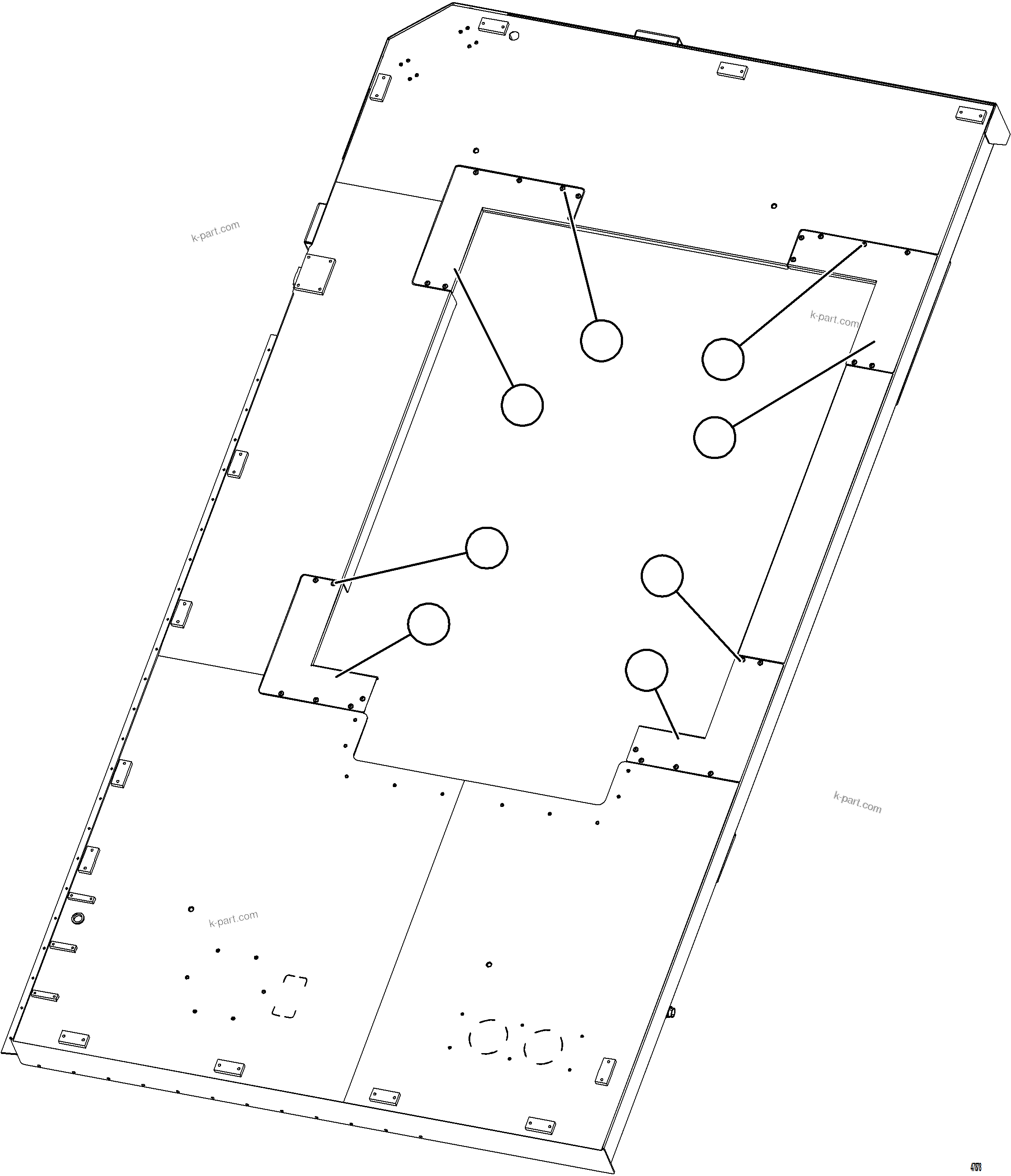 Komatsu parts book diagram for AFE92-D 980E-5SE S/N A60019  KMMP: LH DECK COVERS