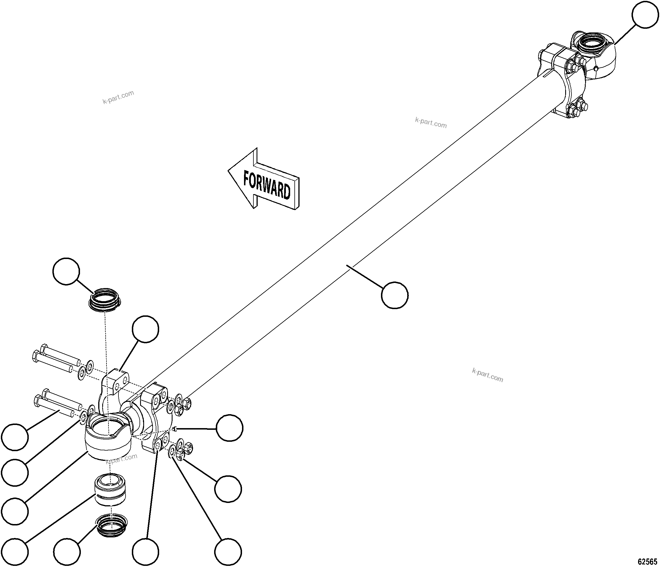 Komatsu parts book diagram for AFE92-D 980E-5SE S/N A60019  KMMP: TIE ROD ASSEMBLY