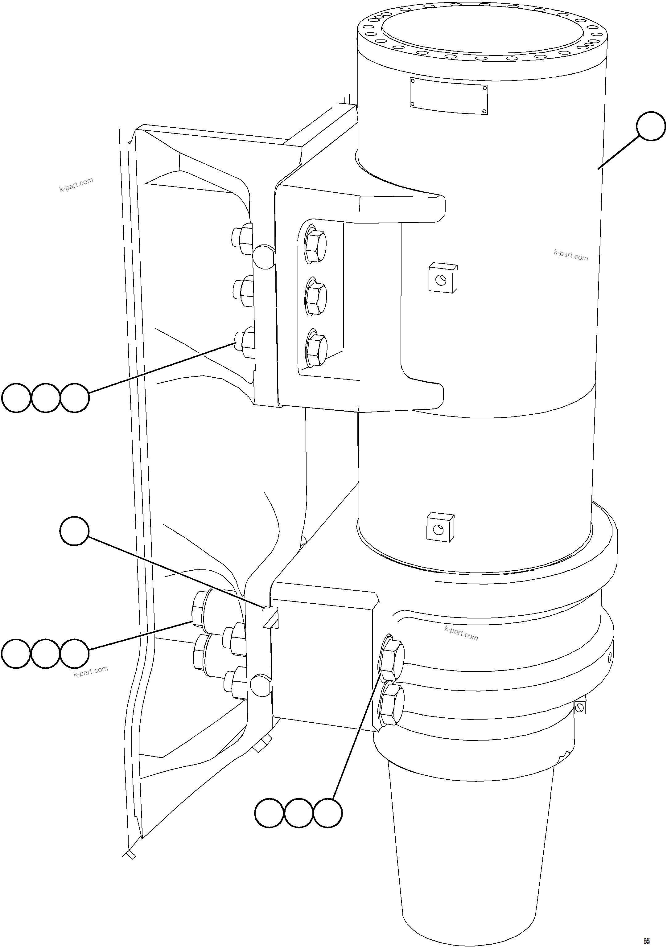 Komatsu parts book diagram for AFE92-D 980E-5SE S/N A60019  KMMP: FRONT SUSPENSION INSTALLATION - FRAME