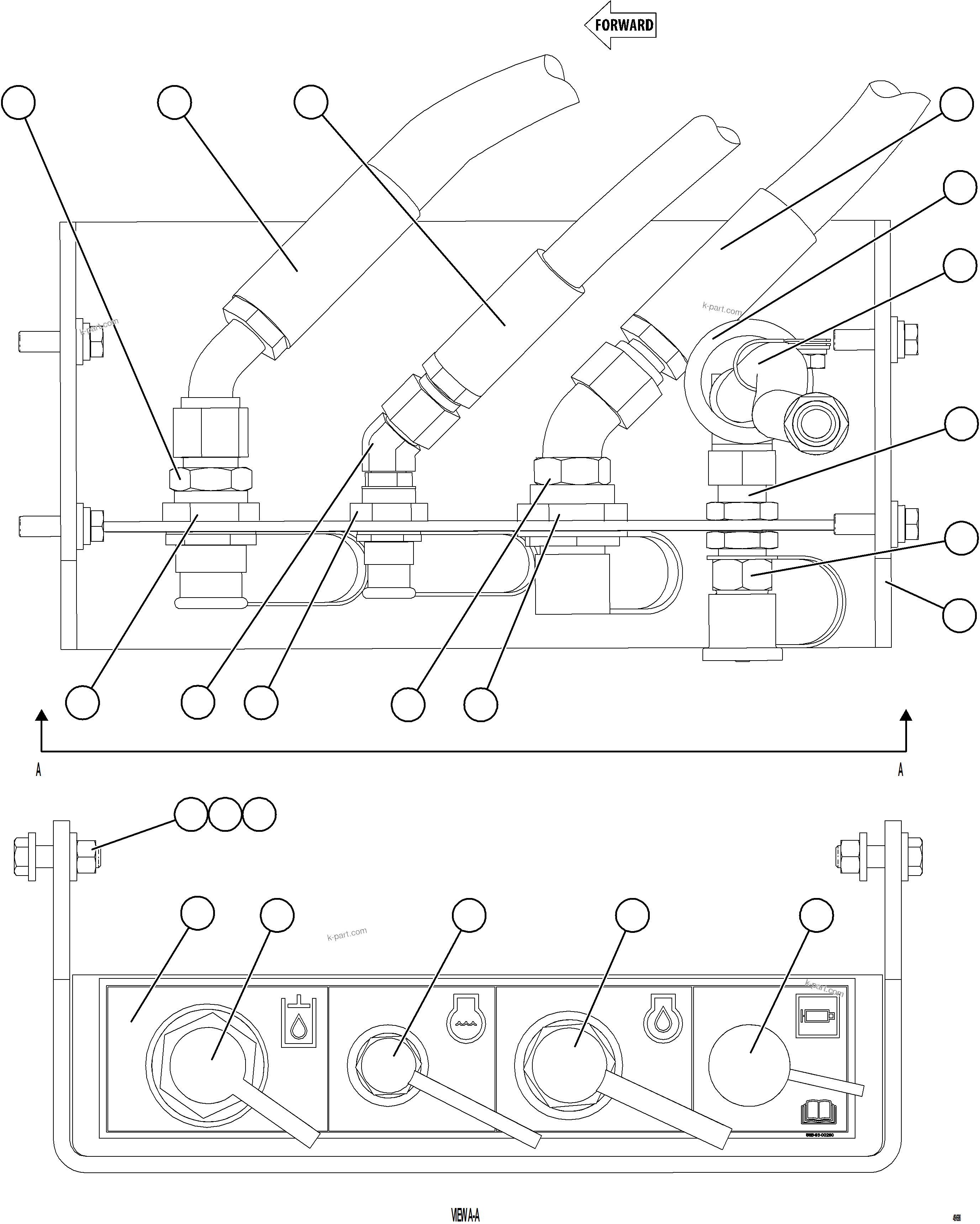 Komatsu parts book diagram for AFE92-D 980E-5SE S/N A60019  KMMP: REMOTE SERVICE CENTER    1/3