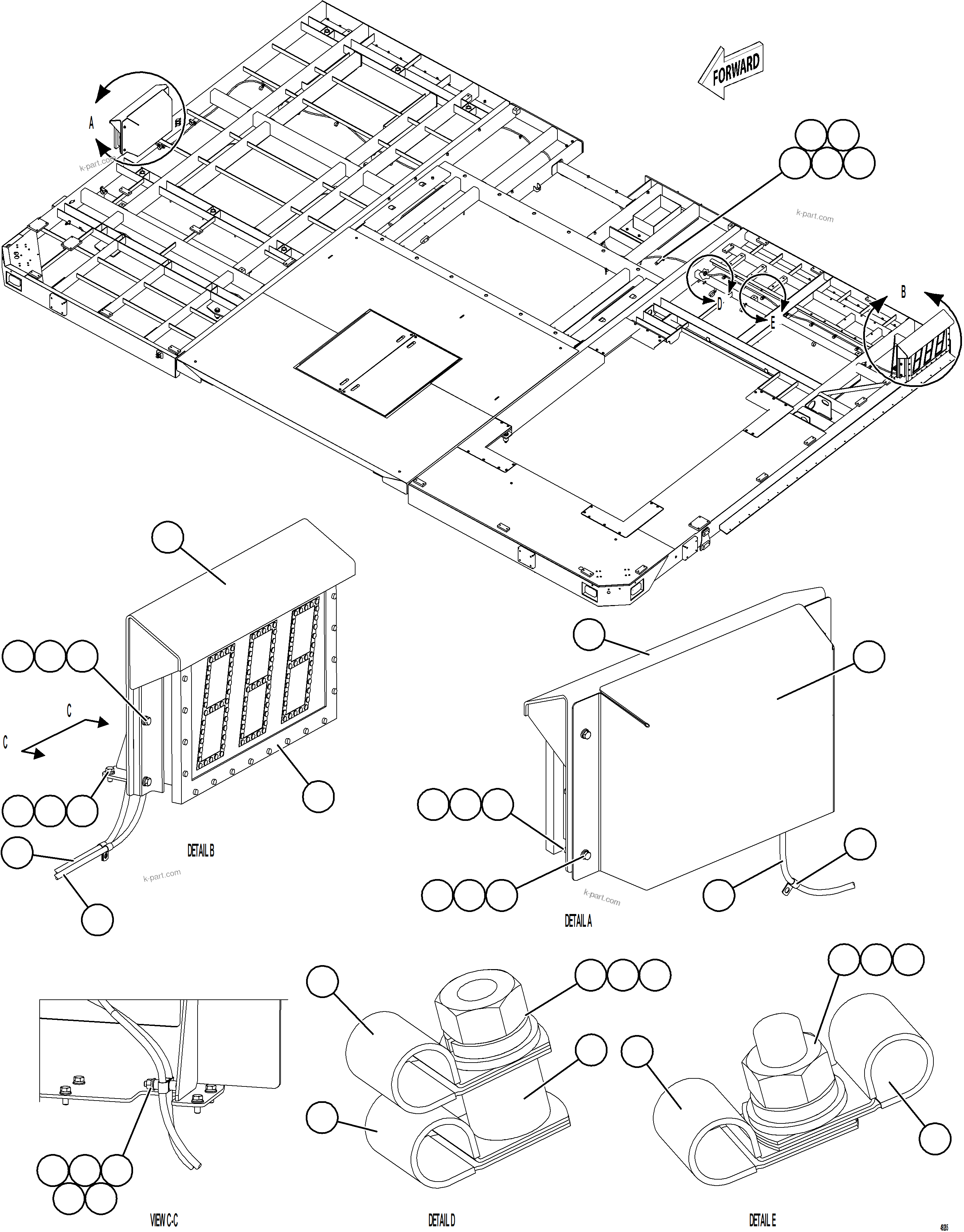 Komatsu parts book diagram for AFE92-D 980E-5SE S/N A60019  KMMP: PLM SCOREBOARD