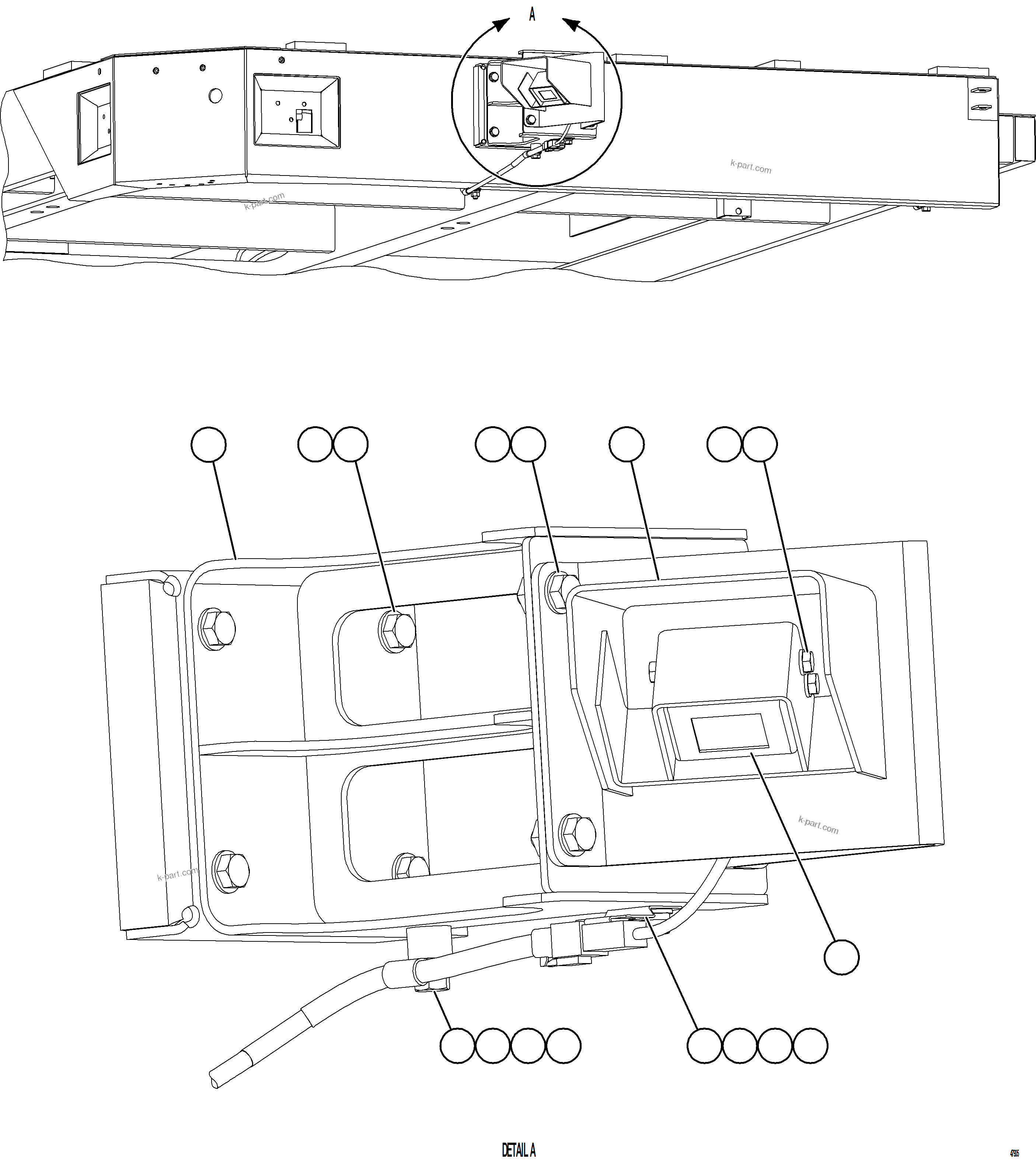 Komatsu parts book diagram for AFE92-D 980E-5SE S/N A60019  KMMP: KOMVISION CAMERA INSTALLATION - FRONT RIGHT