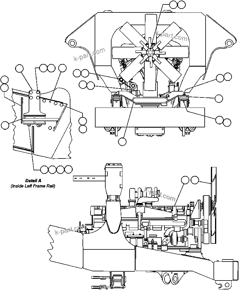 Komatsu parts book diagram for AFP49-A thru E  530M  S/N A30001-A30008 (DH627-0): ENGINE INSTALLATION