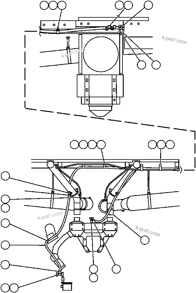 Komatsu parts book diagram for AFP49-A thru E  530M  S/N A30001-A30008 (DH627-0): HEATER AND AIR RESTRICTION PIPING