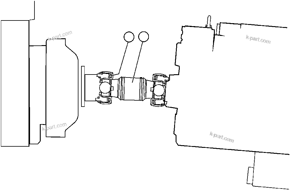 Komatsu parts book diagram for AFP49-A thru E  530M  S/N A30001-A30008 (DH627-0): UNIVERSAL JOINT INSTALLATION - FRONT