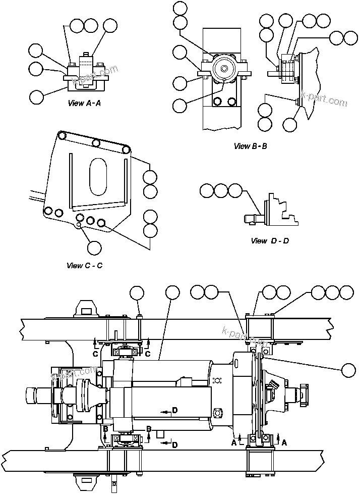 Komatsu parts book diagram for AFP49-A thru E  530M  S/N A30001-A30008 (DH627-0): TRANSMISSION INSTALLATION