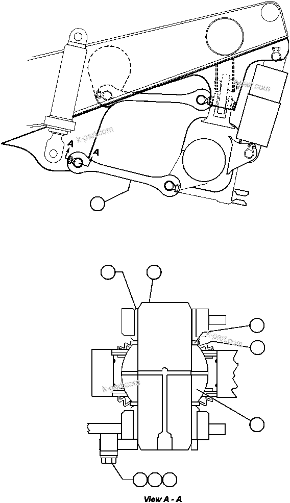 Komatsu parts book diagram for AFP49-A thru E  530M  S/N A30001-A30008 (DH627-0): REAR AXLE INSTALLATION