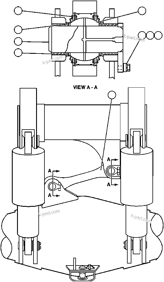 Komatsu parts book diagram for AFP49-A thru E  530M  S/N A30001-A30008 (DH627-0): PANHARD ROD INSTALLATION