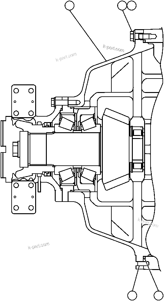 Komatsu parts book diagram for AFP49-A thru E  530M  S/N A30001-A30008 (DH627-0): DIFFERENTIAL INSTALLATION