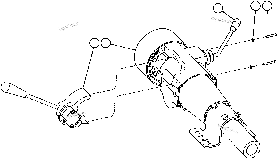 Komatsu parts book diagram for AFP49-A thru E  530M  S/N A30001-A30008 (DH627-0): STEERING COLUMN AND LEVER ASSEMBLY