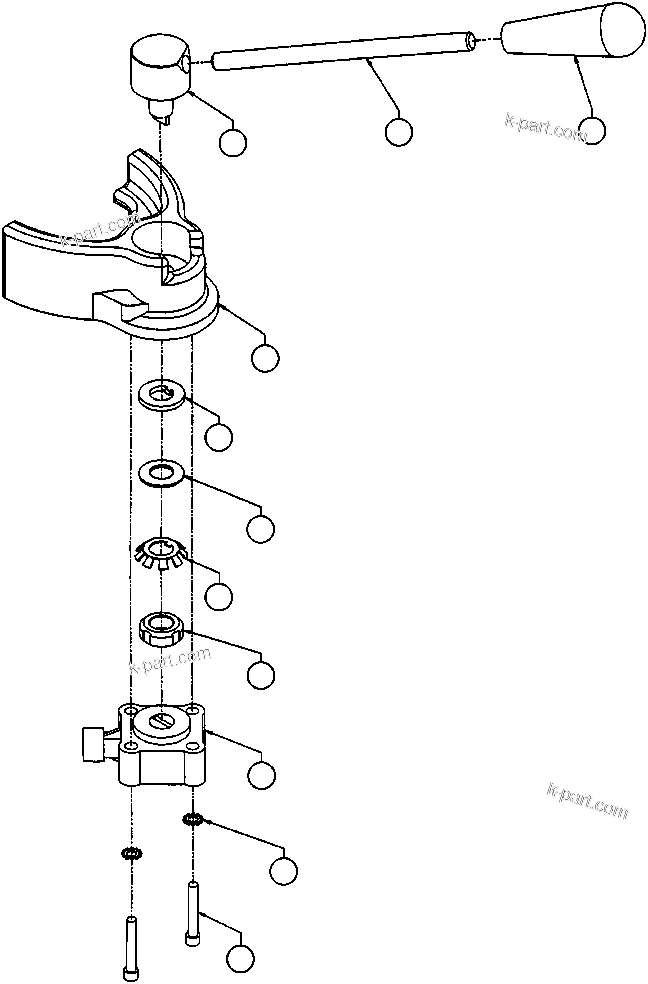 Komatsu parts book diagram for AFP49-A thru E  530M  S/N A30001-A30008 (DH627-0): RETARDER LEVER ASSEMBLY (EF7730)