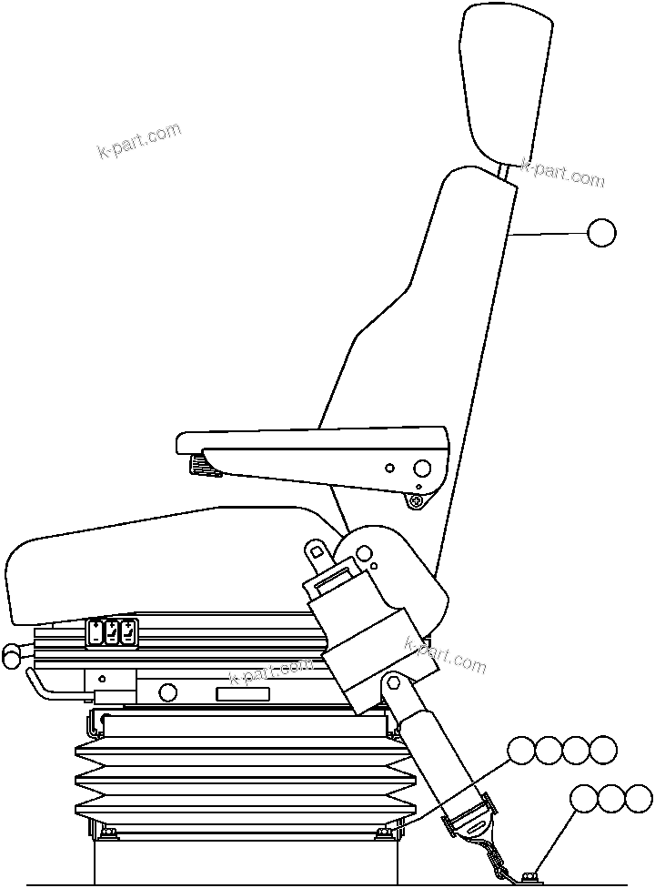 Komatsu parts book diagram for AFP49-A thru E  530M  S/N A30001-A30008 (DH627-0): OPERATOR'S SEAT
